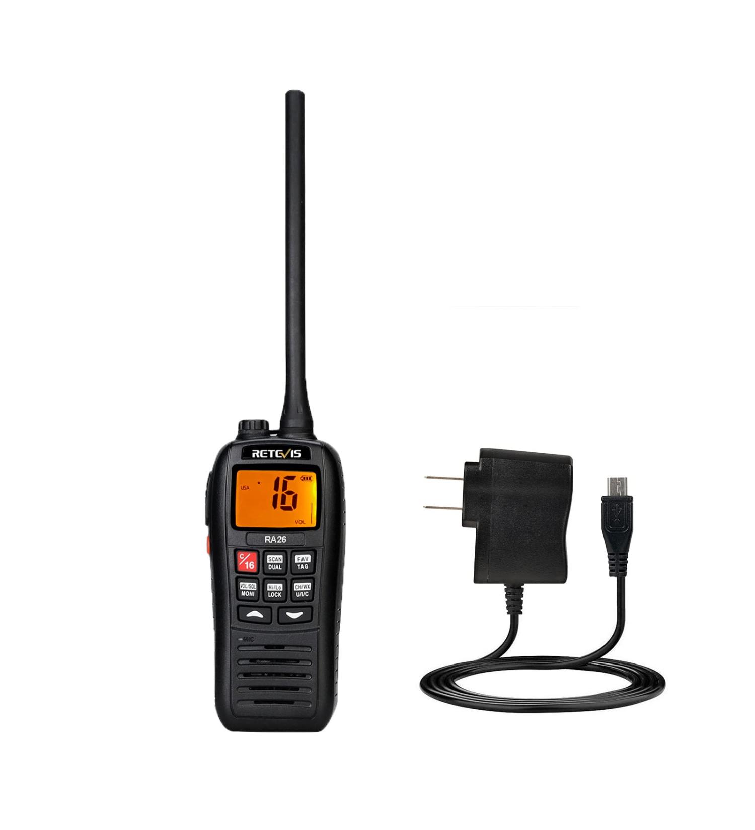 Retevis RA26 Marine Radio | Handheld Floating Boat Radio IP67 Submersible | Backlit LCD Display | NOAA Weather | Portable & Waterproof - Buy Online on SooperMarket.com
