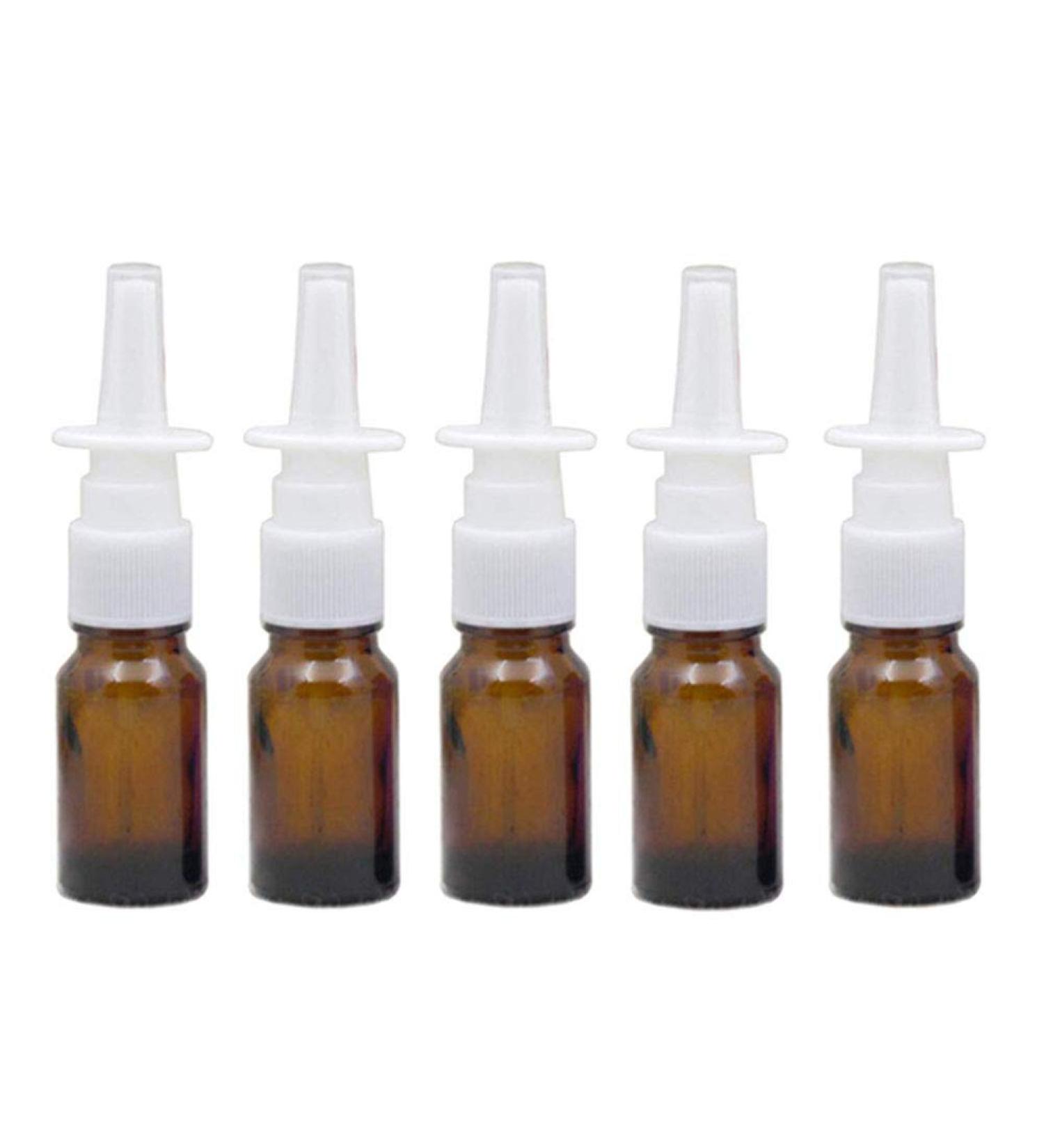 6-Pack 10ml Empty Refill Glass Travel Bottles - Fine Mist Nose Spray for Cosmetics & Perfume - Brown Storage Containers for Medical Use - Buy Online on SooperMarket.com