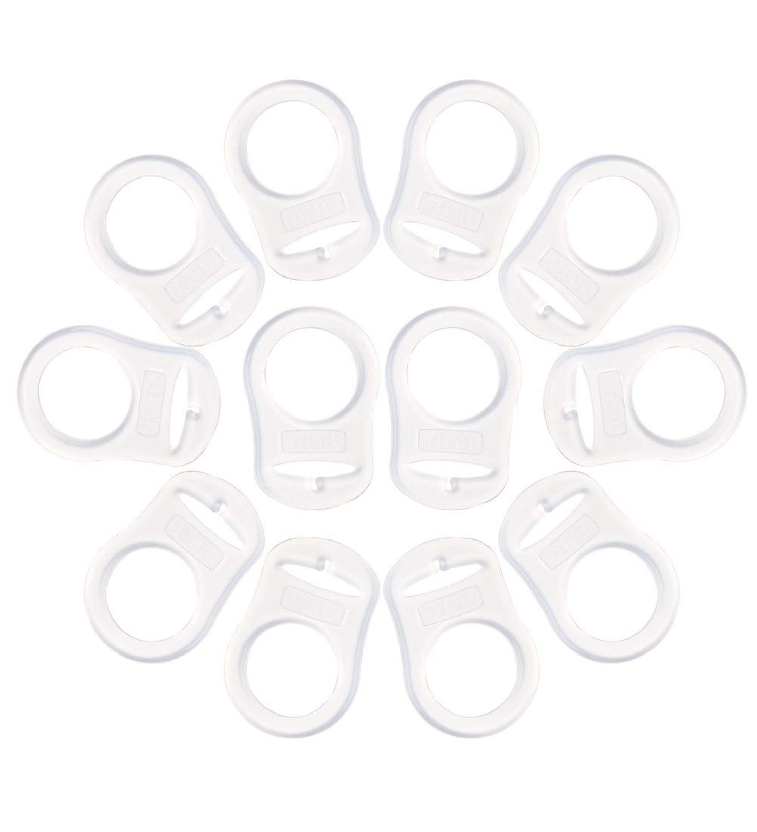 Nuoshen 12pcs Silicone Dummy Pacifier Holder Clip Adapter - White - Buy Online on SooperMarket.com