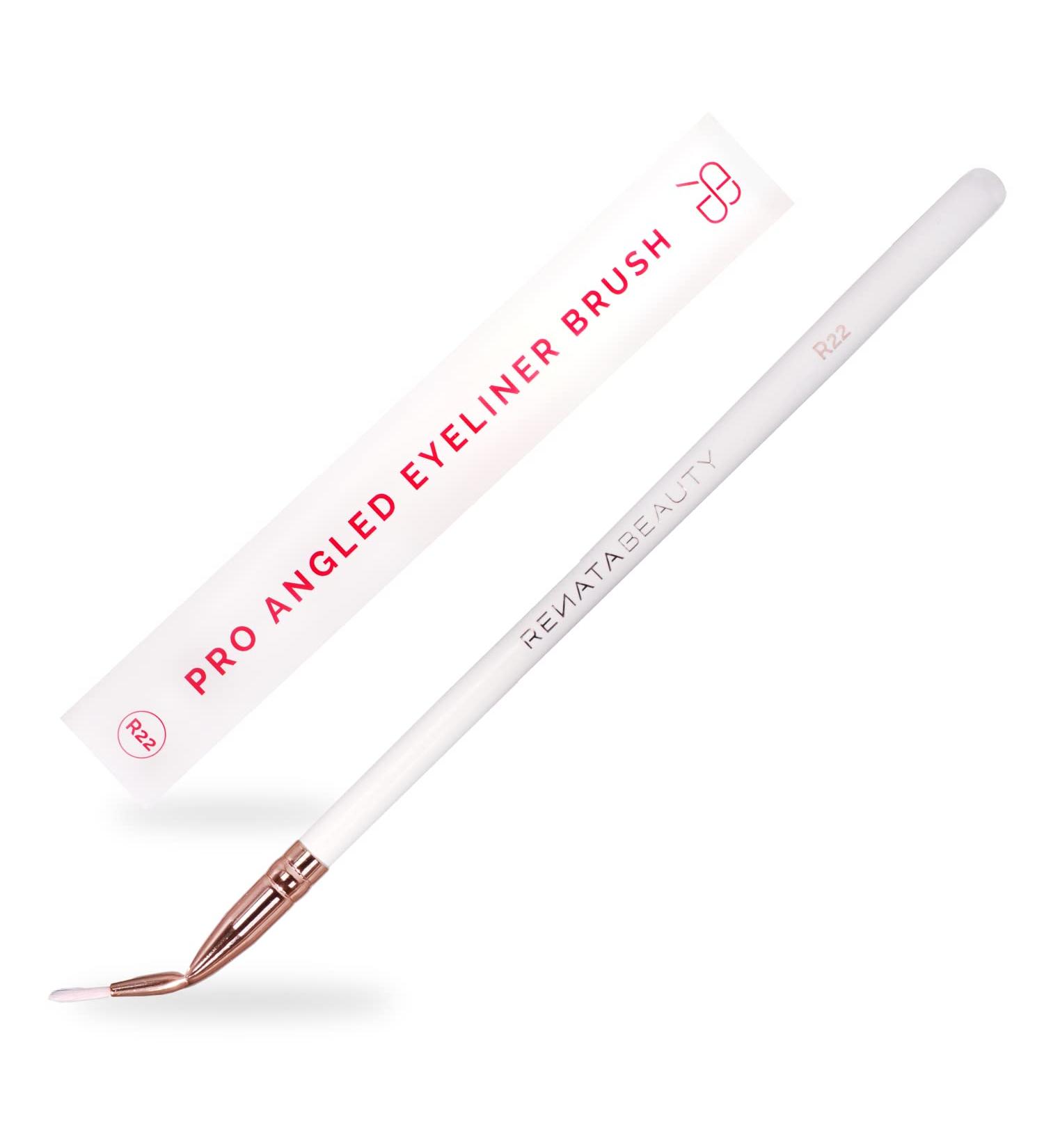 Renata Beauty R22 Eyeliner Brushes Fine Point Angled Liner Brush for Gel and Liquid Liner Premium Eyeliner Tool for Sharp and Precise Lines Thin Bent Liner Brush Multipurpose Design Angled Eyeliner - Buy Online on SooperMarket.com