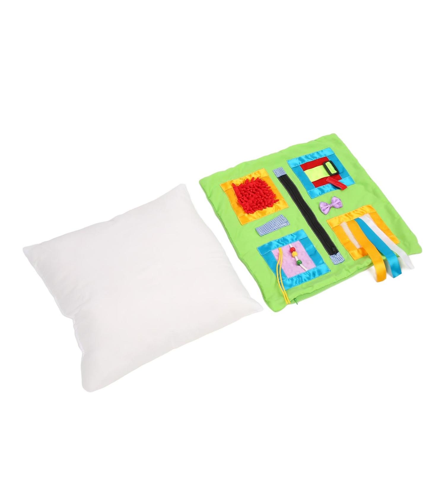 Dementia Activity Pillow Various Levels of Difficulty Motor Skills Development Zipper Multicolor Sensory Activity Pillow for Elderly for Travel - Buy Online on SooperMarket.com