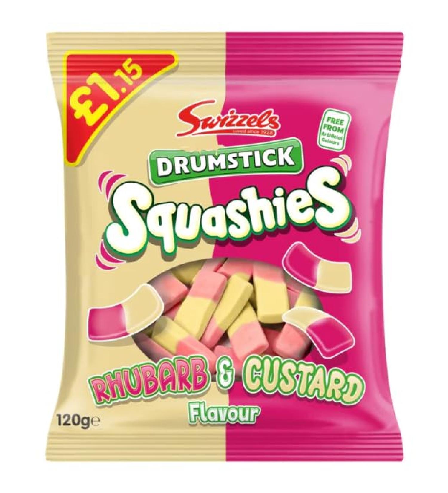 Swizzels Drumstick Squashies Rhubarb & Custard 12 x 120g PMP
