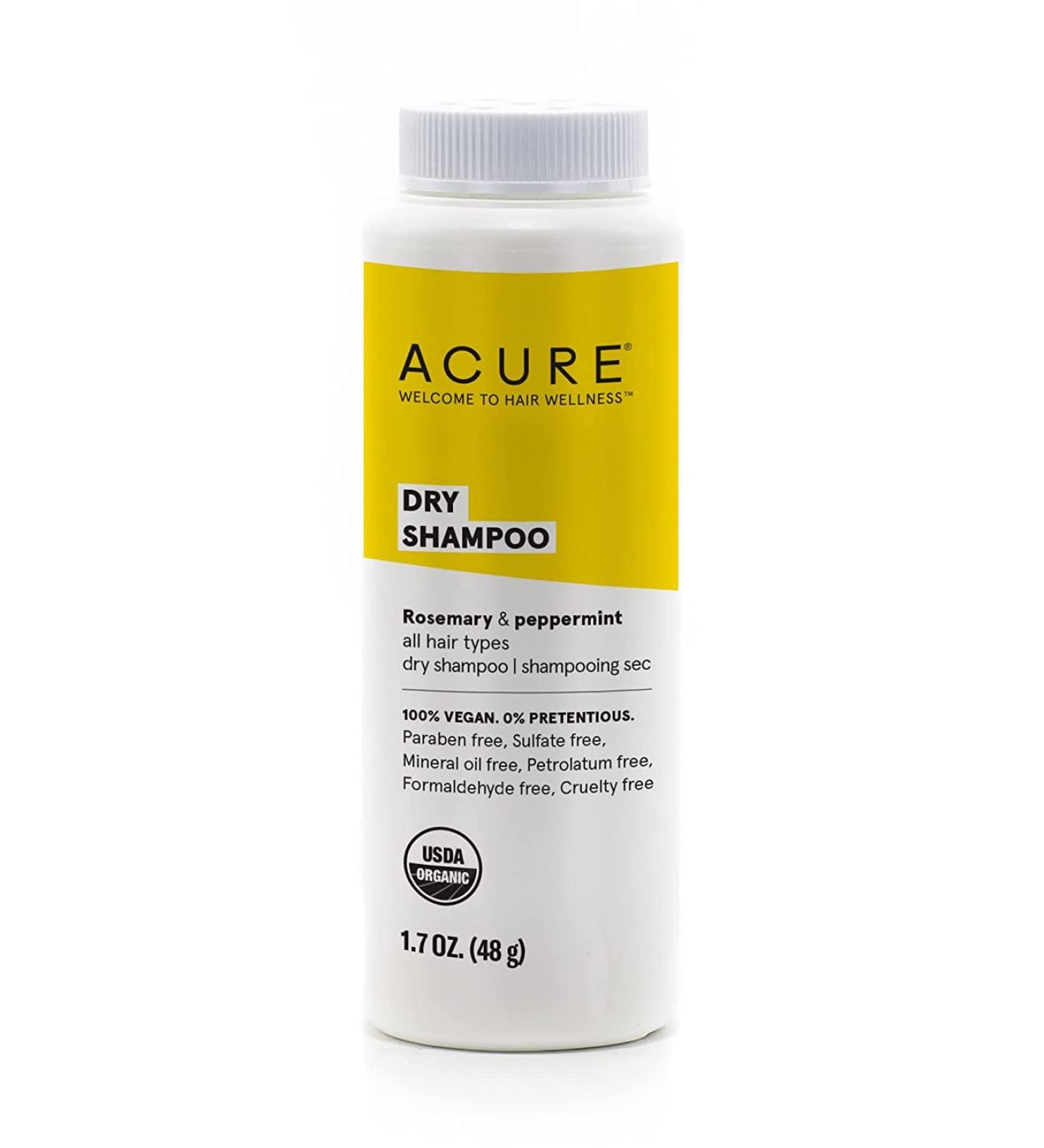ACURE Dry Shampoo - 100% Vegan, Certified Organic Rosemary & Peppermint Formula - 1.7 Fl Oz - Buy Online on SooperMarket.com