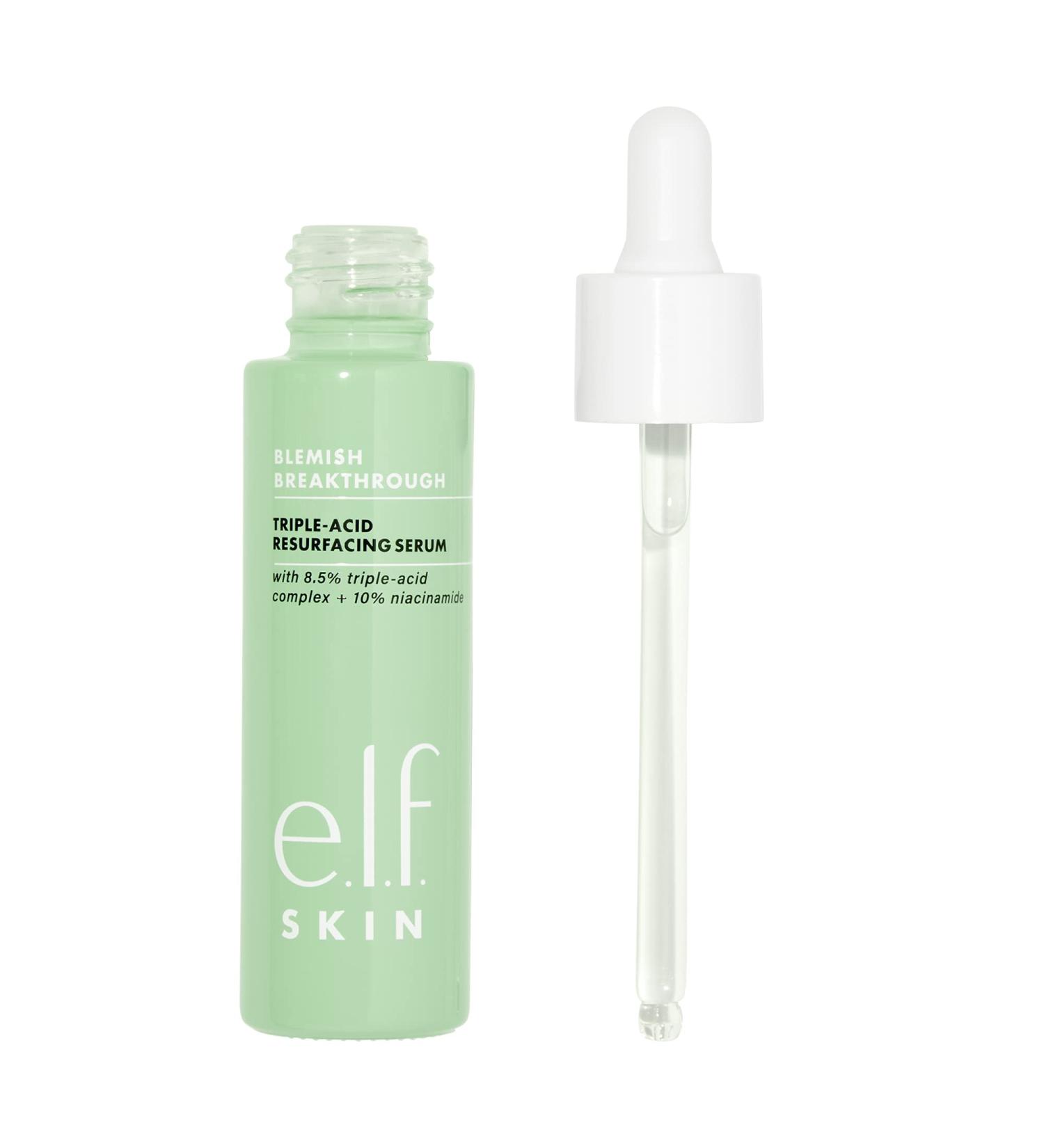 e.l.f. SKIN Blemish Breakthrough Triple-Acid Resurfacing Serum - Hydrating Night Serum with Niacinamide for Acne - Vegan & Cruelty-Free - Buy Online on SooperMarket.com
