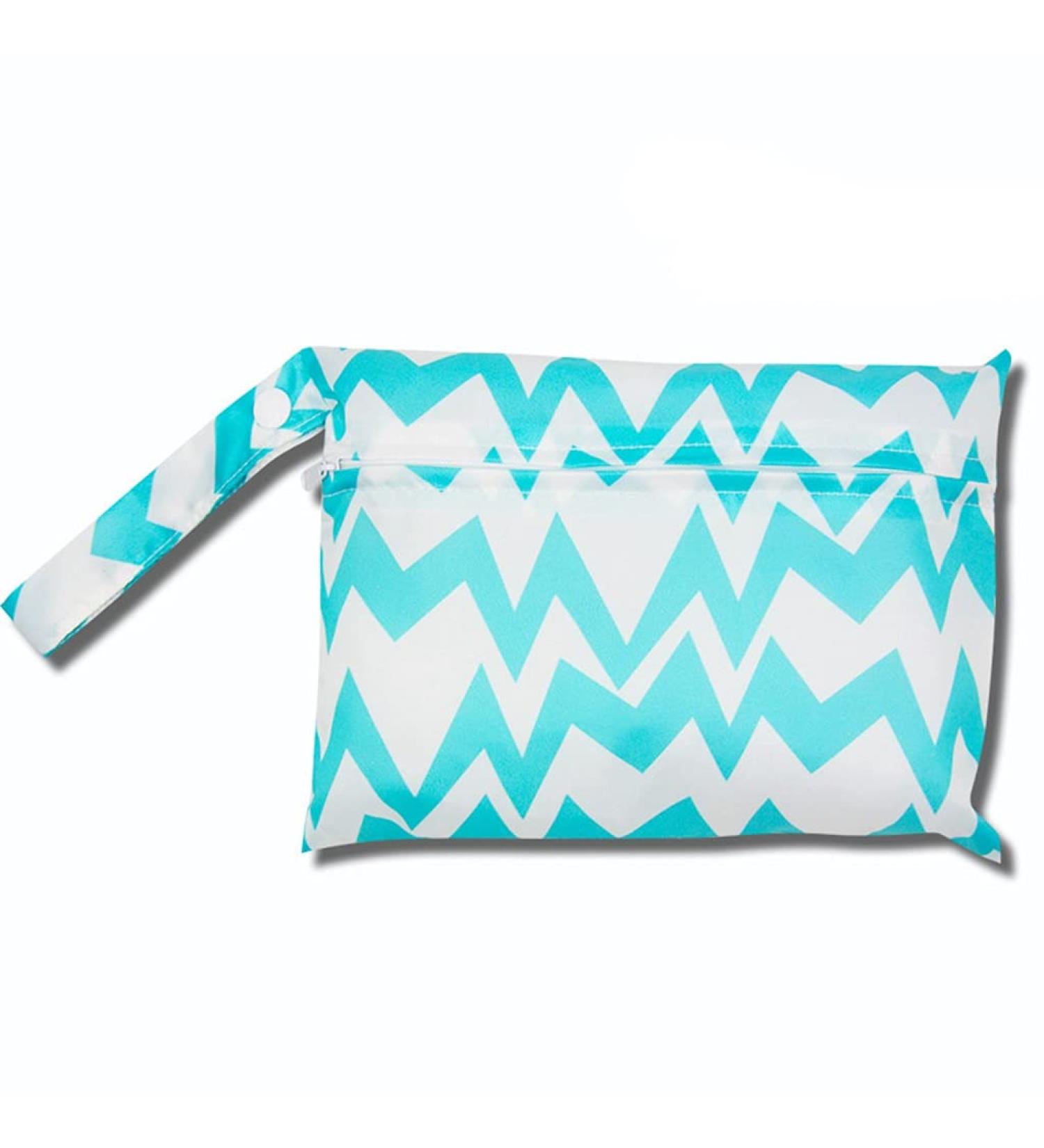 EGURS WETBAG Waterproof Reusable Diaper Bag - Stylish Blue & White Stripes Compact Size (22x15cm) for International Shipping - Buy Online on SooperMarket.com