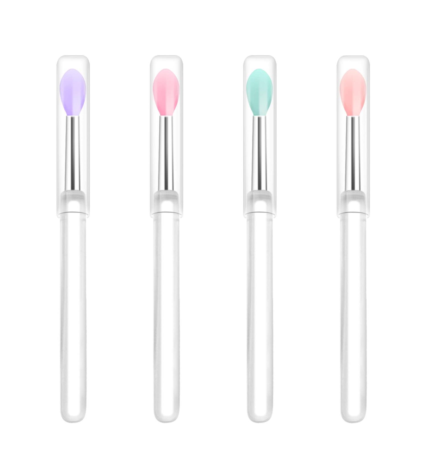 4pcs Silicone Lip Brushes Set | Classycoo Makeup Applicator for Lip Gloss Lipstick & Eyeshadow | Perfect for Cream & Liquid Lip Masks - Buy Online on SooperMarket.com