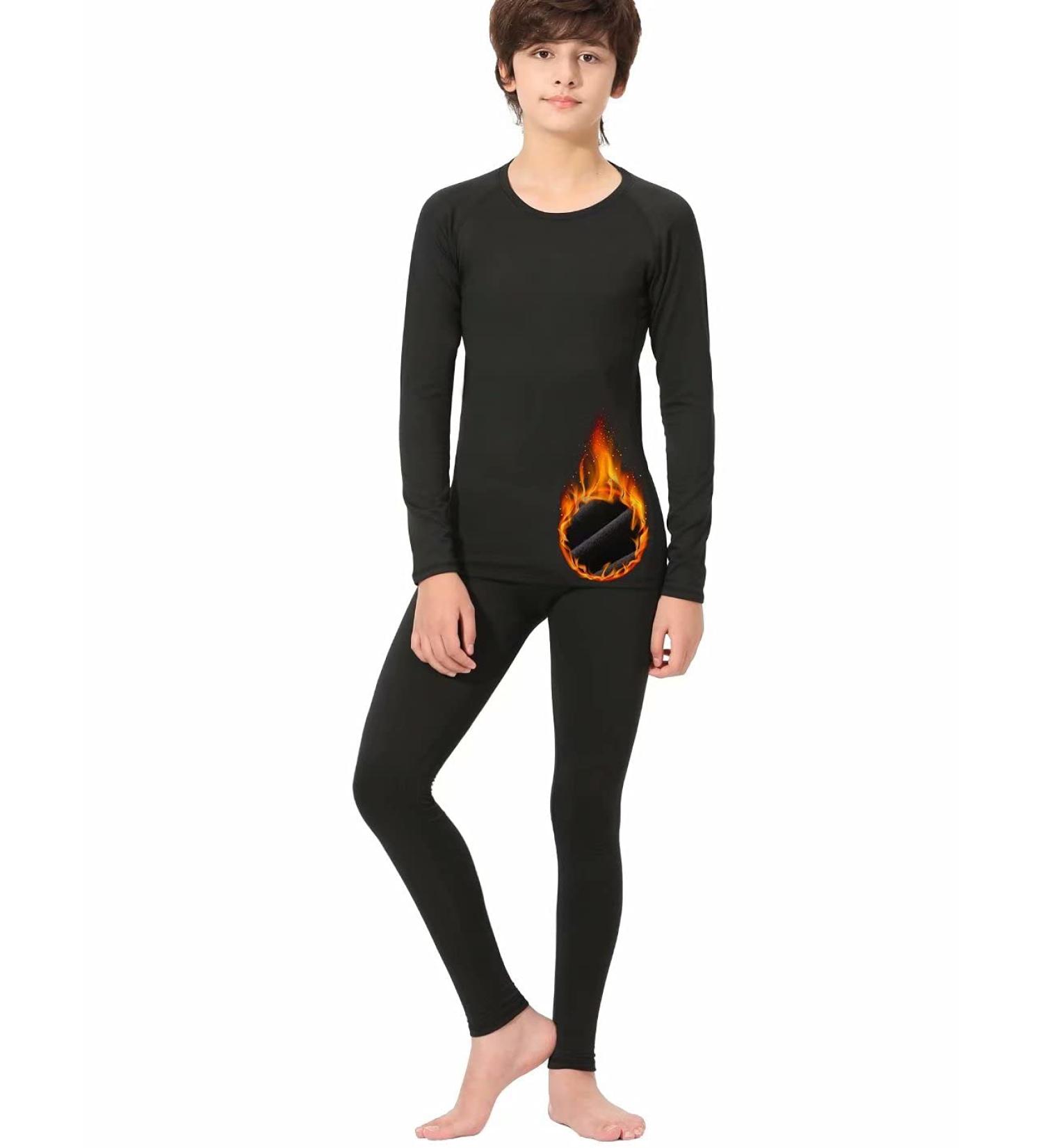 X-Large Youth Boys' Thermal Compression Set | Fleece Lined Base Layer Shirts and Pants for Big Kids - Buy Online on SooperMarket.com