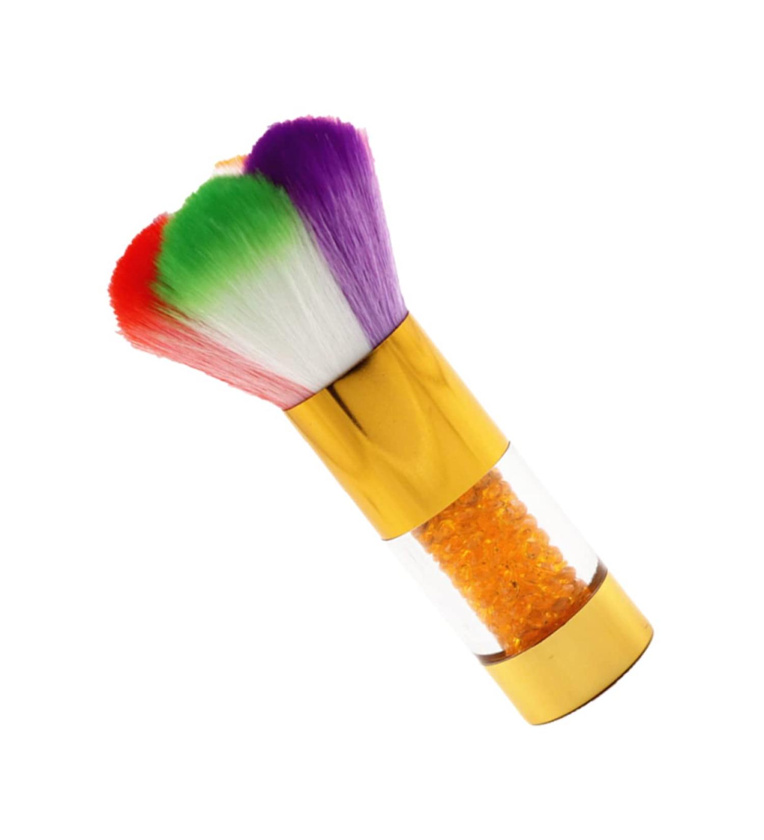 Mikinona 1pc Dust Brush Nail Art Brush Tool Nail Cleaning Gadget Powder Cleaner Nail Scrubbing Brush Manicure Supplies Powder Brush Cleaner Fake Hair Edges Acrylic Nail Brush Nylon Wool 11.5x6cm Golden - Buy Online on SooperMarket.com
