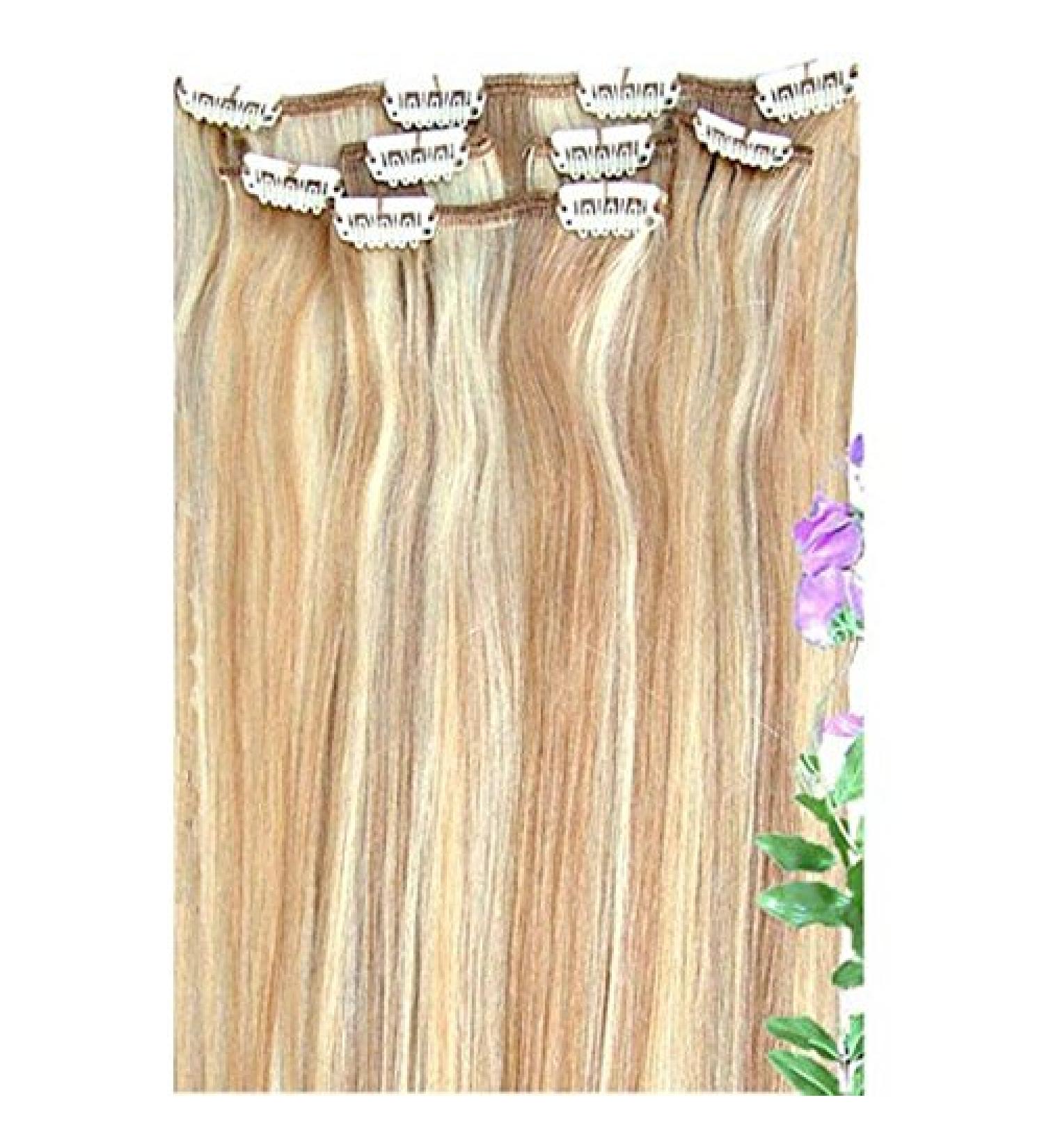 Forever Young UK Clip In Remy Human Hair Extensions Honey Blonde Mix Half Head 18" Length