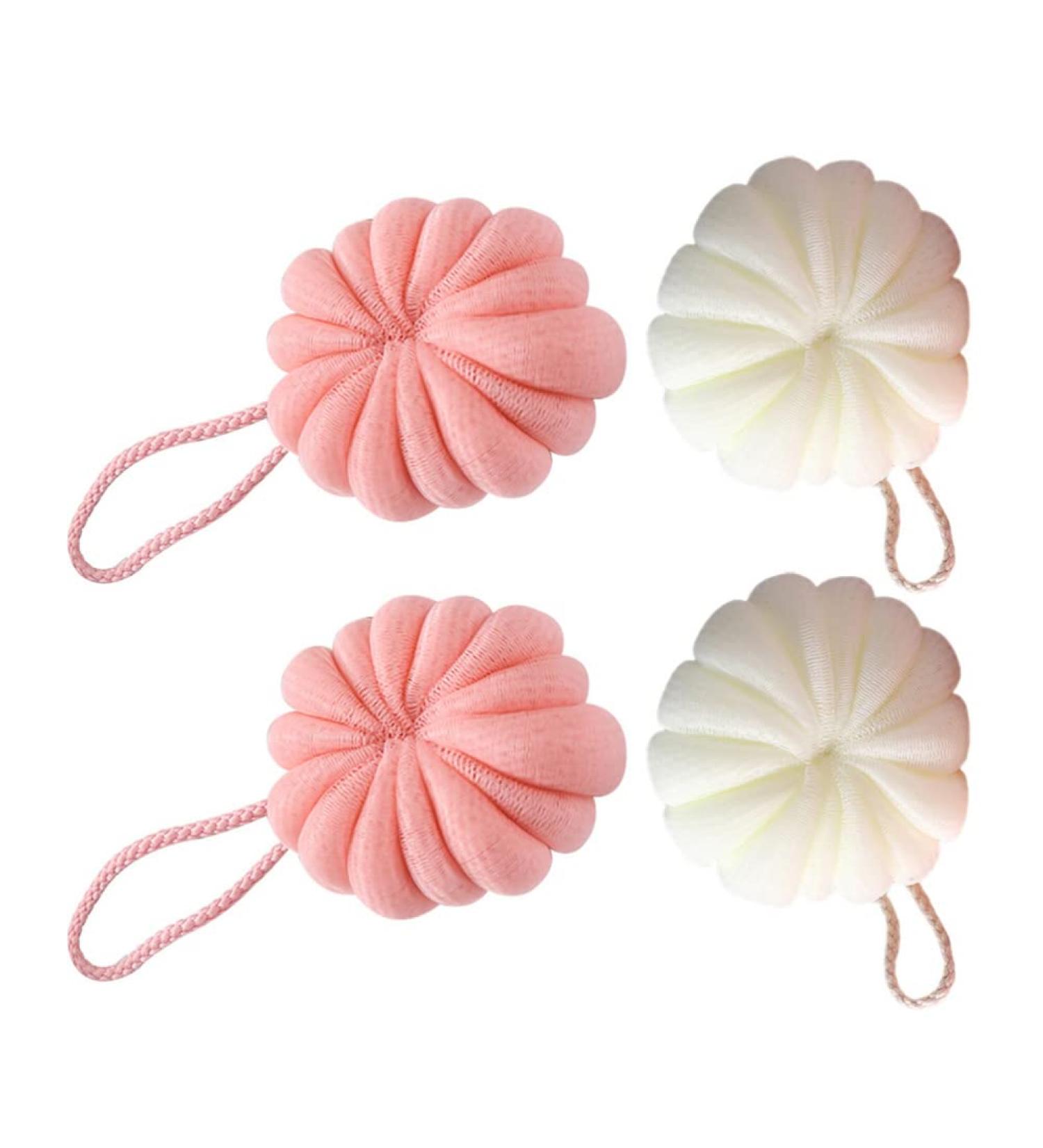 FRCOLOR African Exfoliating Net Scrunchies - 4pcs Bath Shower Loofah Set - Buy Online on SooperMarket.com