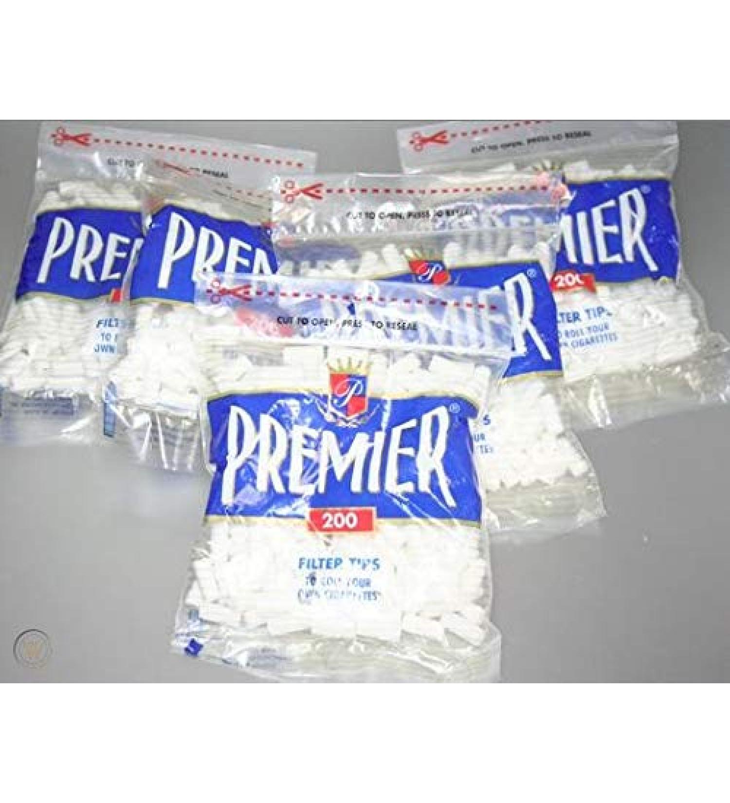Premier Premium Filter Tips - 18mm - 200 Filters/Bag (5 Bags for a Total of 1,000 Filters)