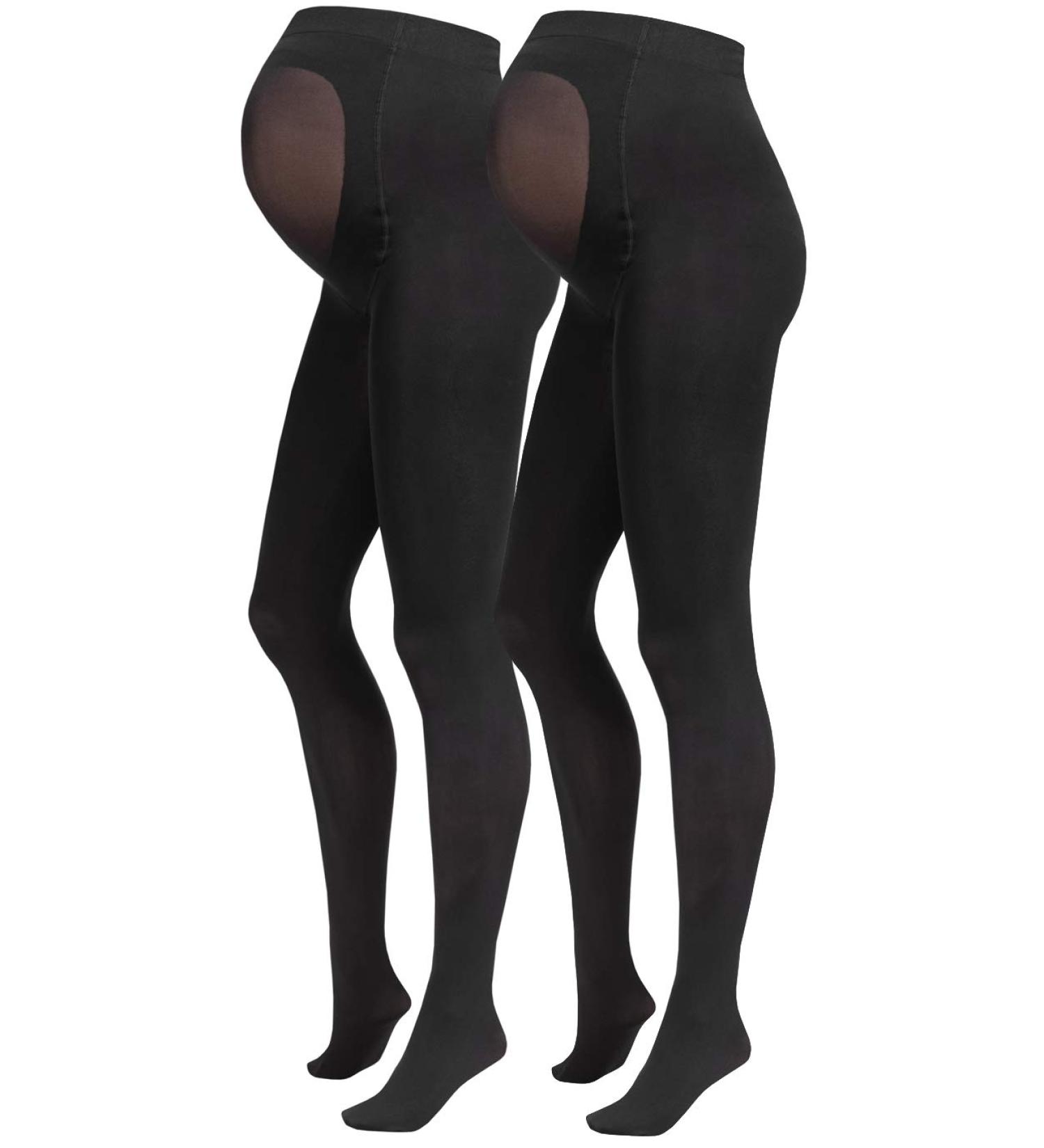 Herzmutter Maternity Tights 80DEN - Opaque Matt Black - Comfortable & Stylish Maternity Leggings - Buy Single or Set of 2 - Buy Online on SooperMarket.com