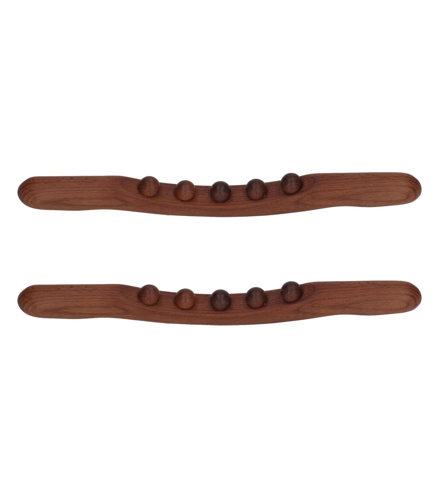 2pcs Wooden Gua Sha Stick Set - Massage Points for Home Relaxation | Natural Wooden Scraping Stick - Buy Online on SooperMarket.com