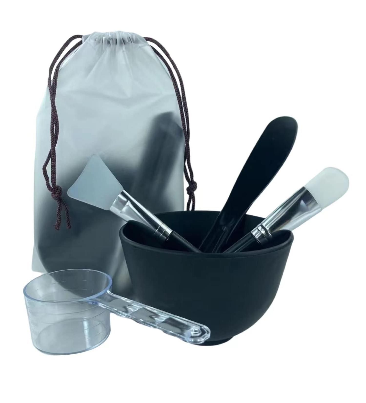 Premium 5-in-1 Face Mask Mixing Bowl Set - Spa Quality Tool Kit with Silicone Brush Soft Face Brushes Spatula & Measuring Scoop for Home Skincare - Buy Online on SooperMarket.com