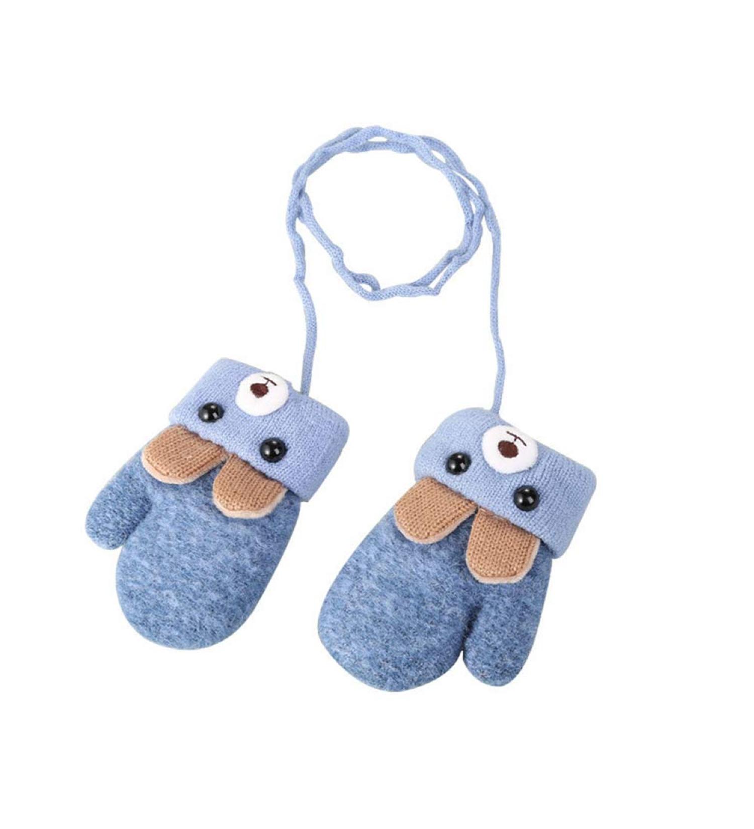 AIDIER Baby Winter Mittens | Knitted Gloves with Fleece Lining | Blue | 0-3 Years - Buy Online on SooperMarket.com