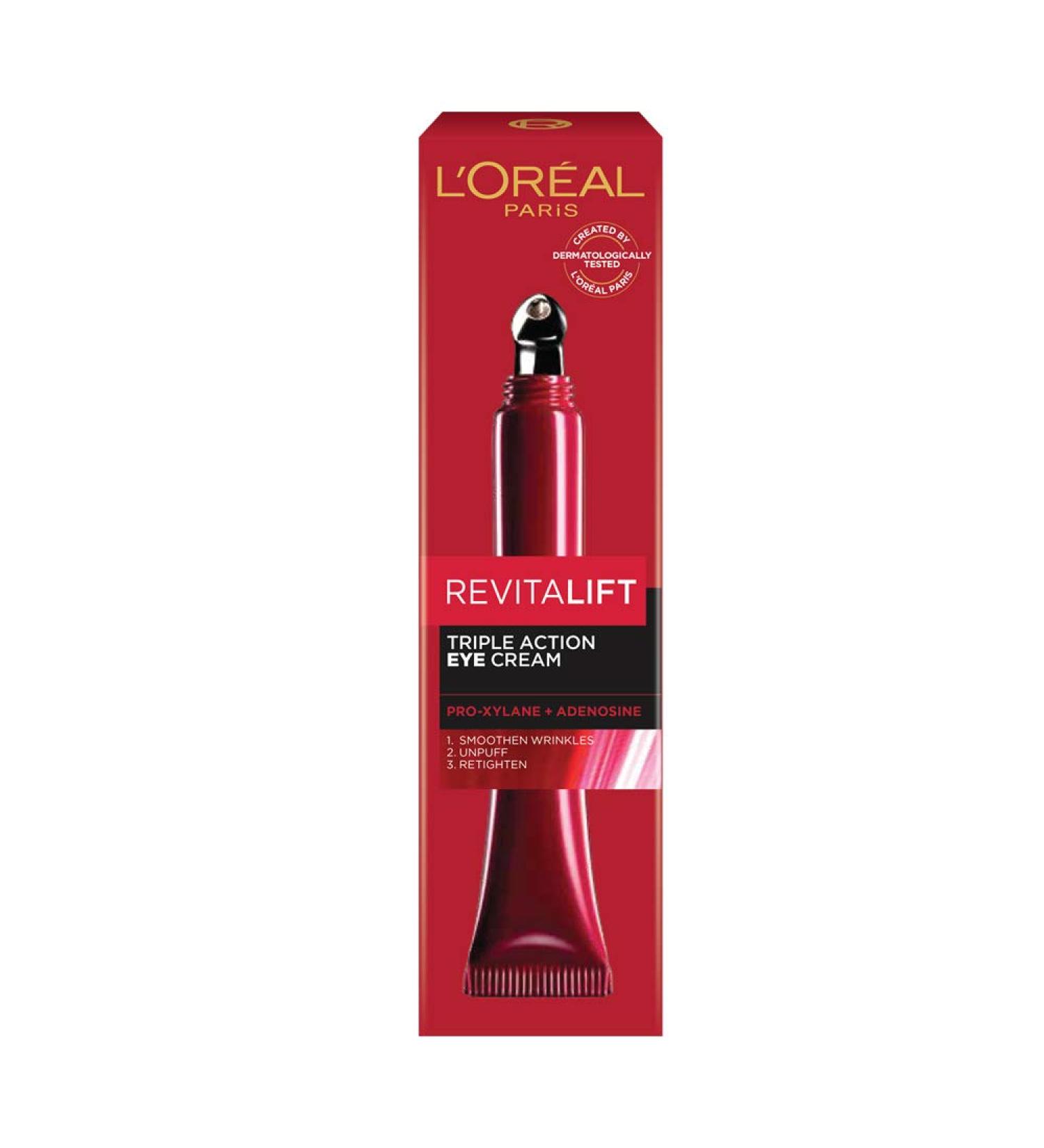 L'Oreal Paris Revitalift Triple Action Eye Cream 15ml - Targeted Eye Treatment - Buy Online on SooperMarket.com