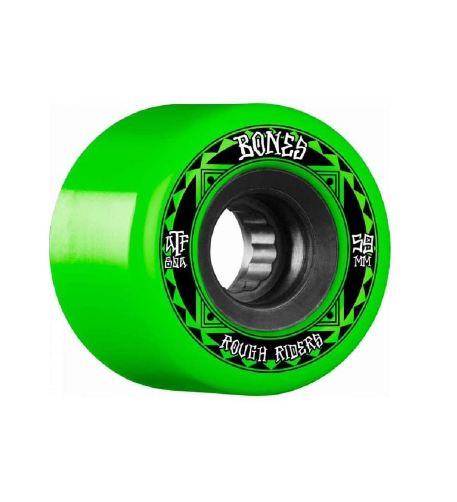 Bones Wheels ATF Rough Riders Runners Skateboard Wheels 56 mm Green