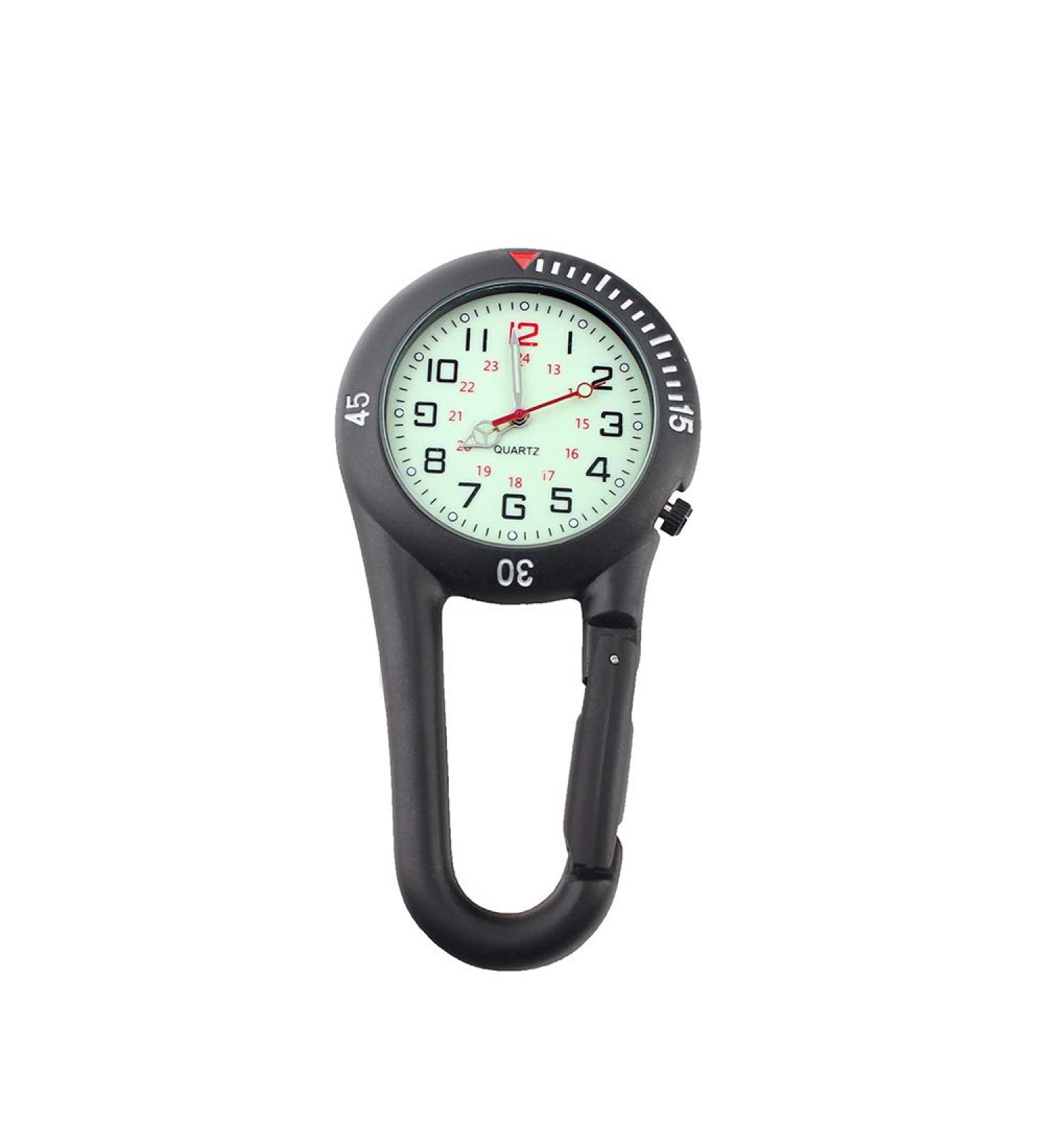 ZOVEDAIUG Clip-on Digital Carabiner Watch: Waterproof & Shockproof Pocket Quartz Watch for Outdoor Sports - Black - Buy Online on SooperMarket.com