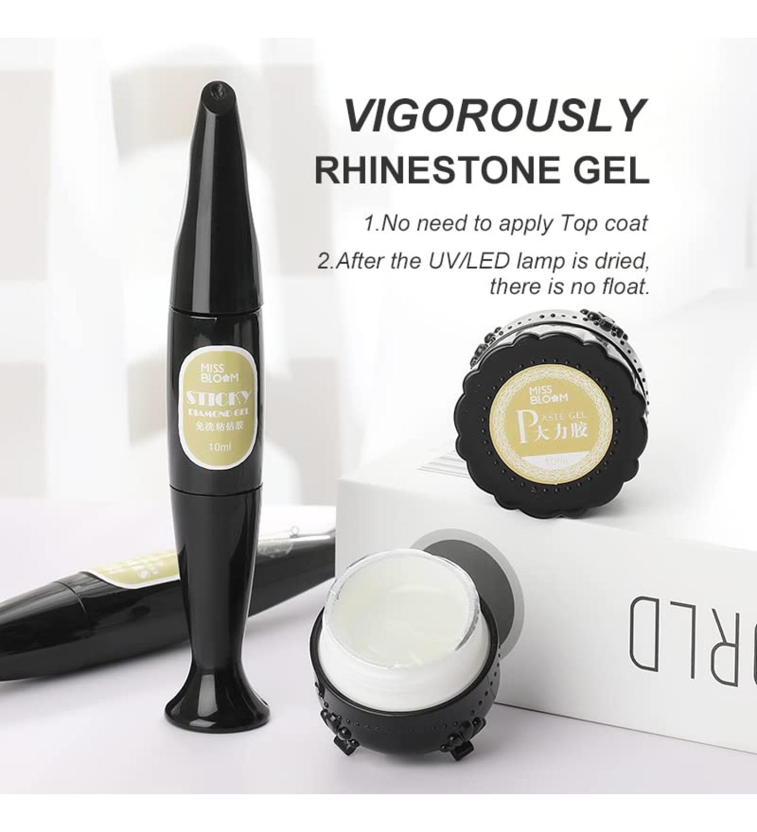 Rhinestones Gel and Glue Pen Set for Nail Art | Adhesive Kit for Acrylic Nails Design - Buy Online on SooperMarket.com