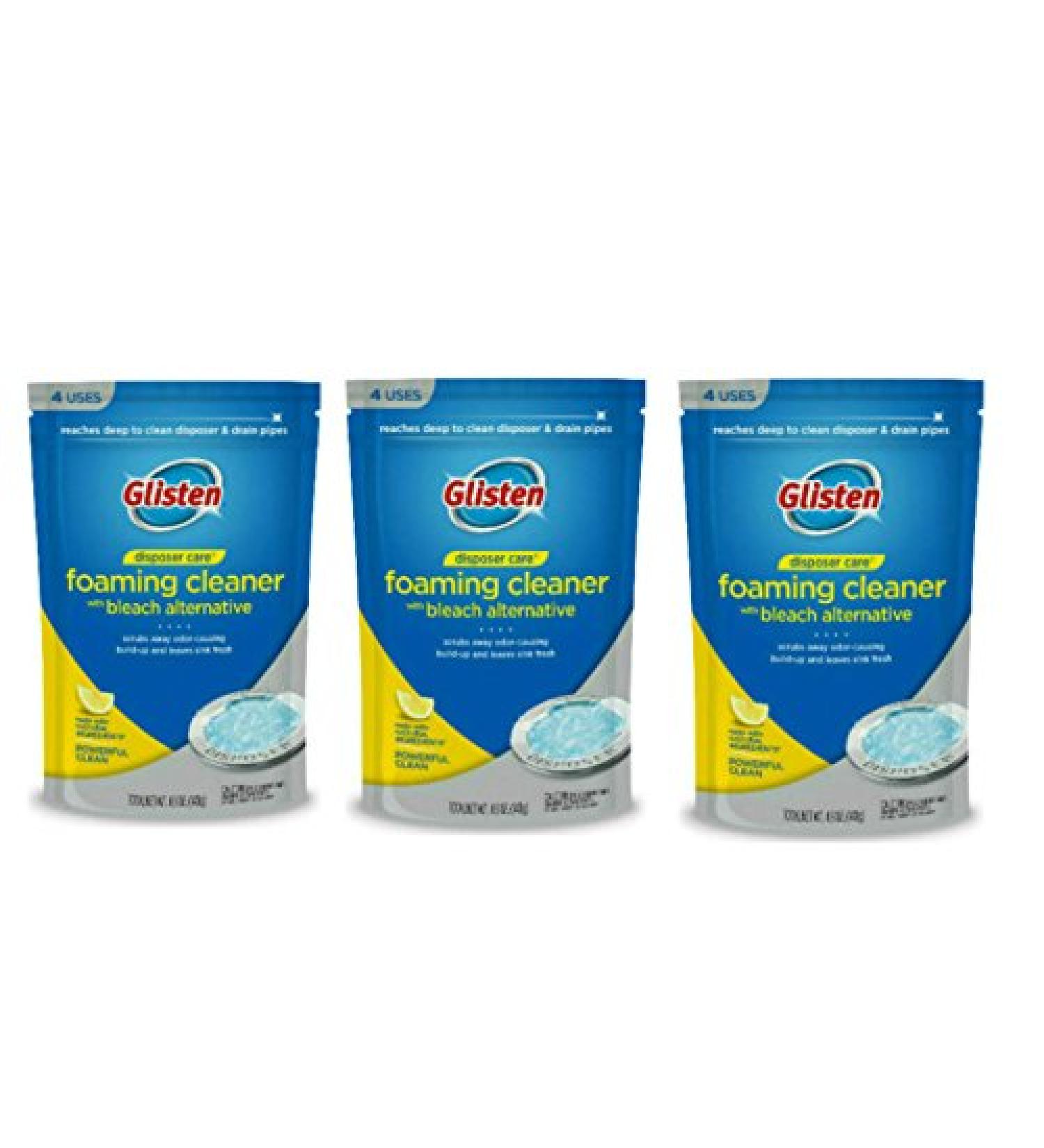 Glisten Disposer Care Foaming Cleaner Lemon Scent 3 Pack (12 Uses) - 4.9 oz x 3 - Buy Online on SooperMarket.com