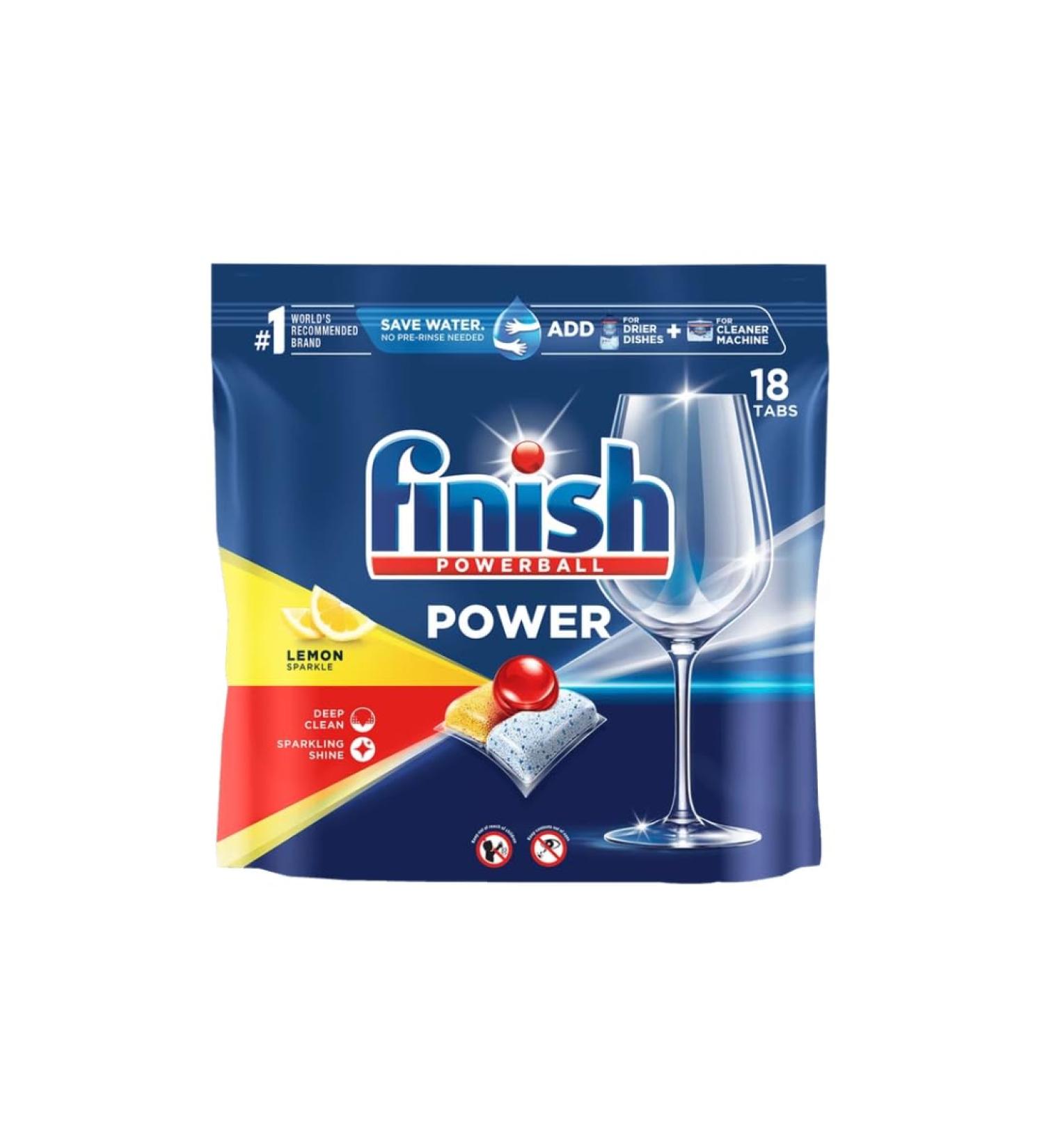 Buy FINISH POWER LEMON - 18 ct | Powerful Dishwashing Tablets for Sparkling Clean Dishes | Fast International Shipping - Buy Online on SooperMarket.com