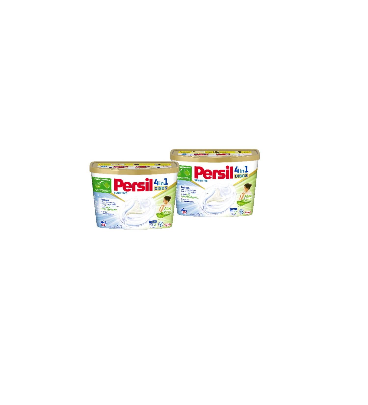Persil Sensitive 4in1 Discs - 32 Wash Loads | Allergy-Friendly Detergent with Aloe Vera for Babies & Sensitive Skin - Buy Online on SooperMarket.com