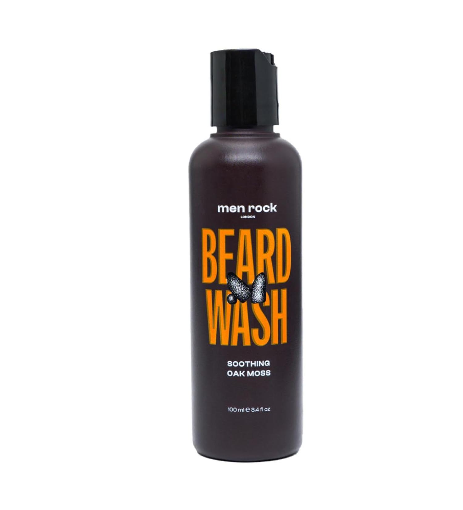 Men Rock Soothing Beard Shampoo 100ml - Soft Moisturising Formula Relieves Itching & Dandruff Oakmoss Fragrance International Shipping Available - Buy Online on SooperMarket.com