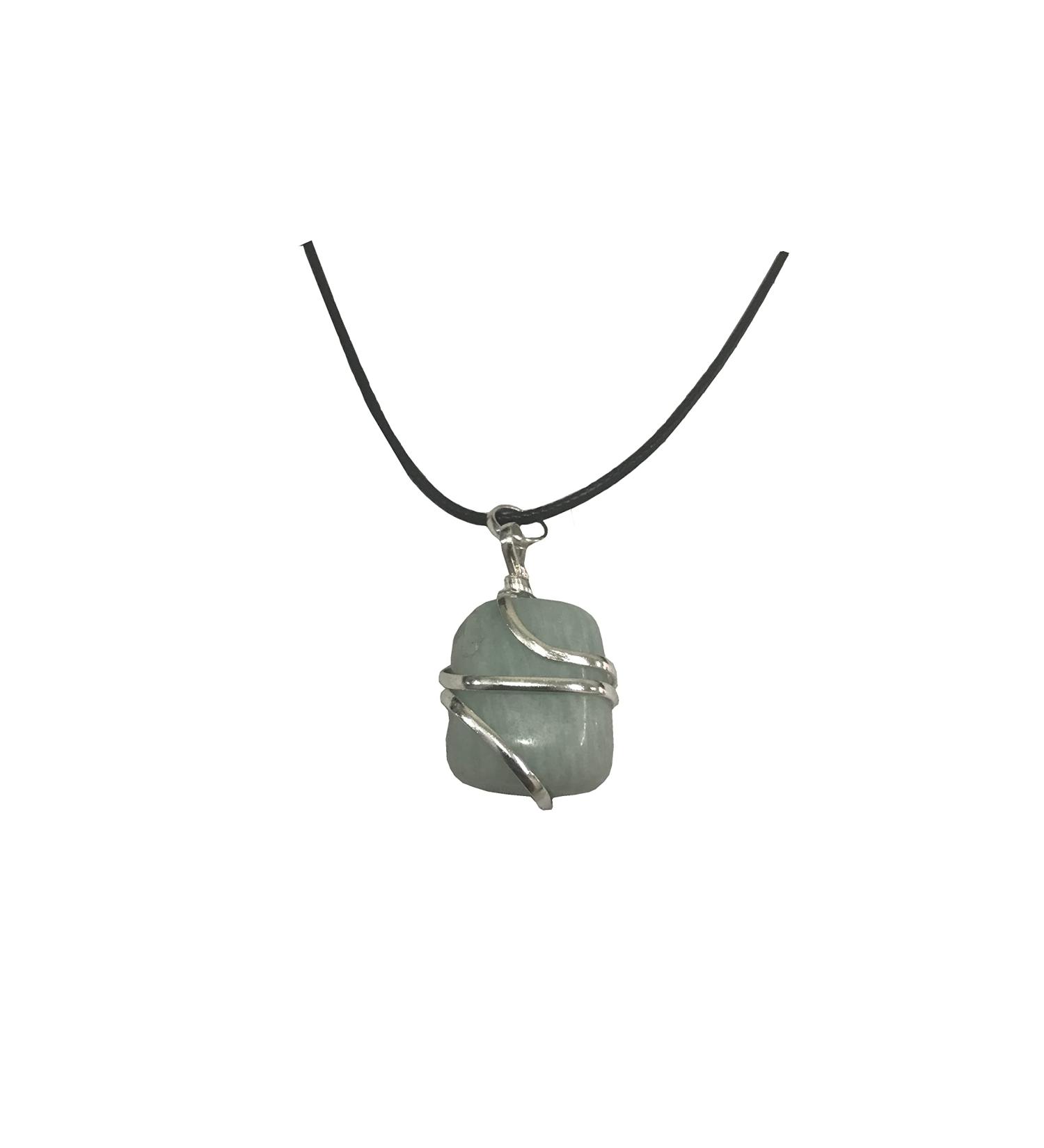 Raw Amazonite Tumbled Crystal Healing Pendant Necklace Amazonite Gemstone Pendants Chakra Charms Jewelry For Empowerment Courage Harmony Happiness Balance Prosperity spiritual Gift thanksgiving gift