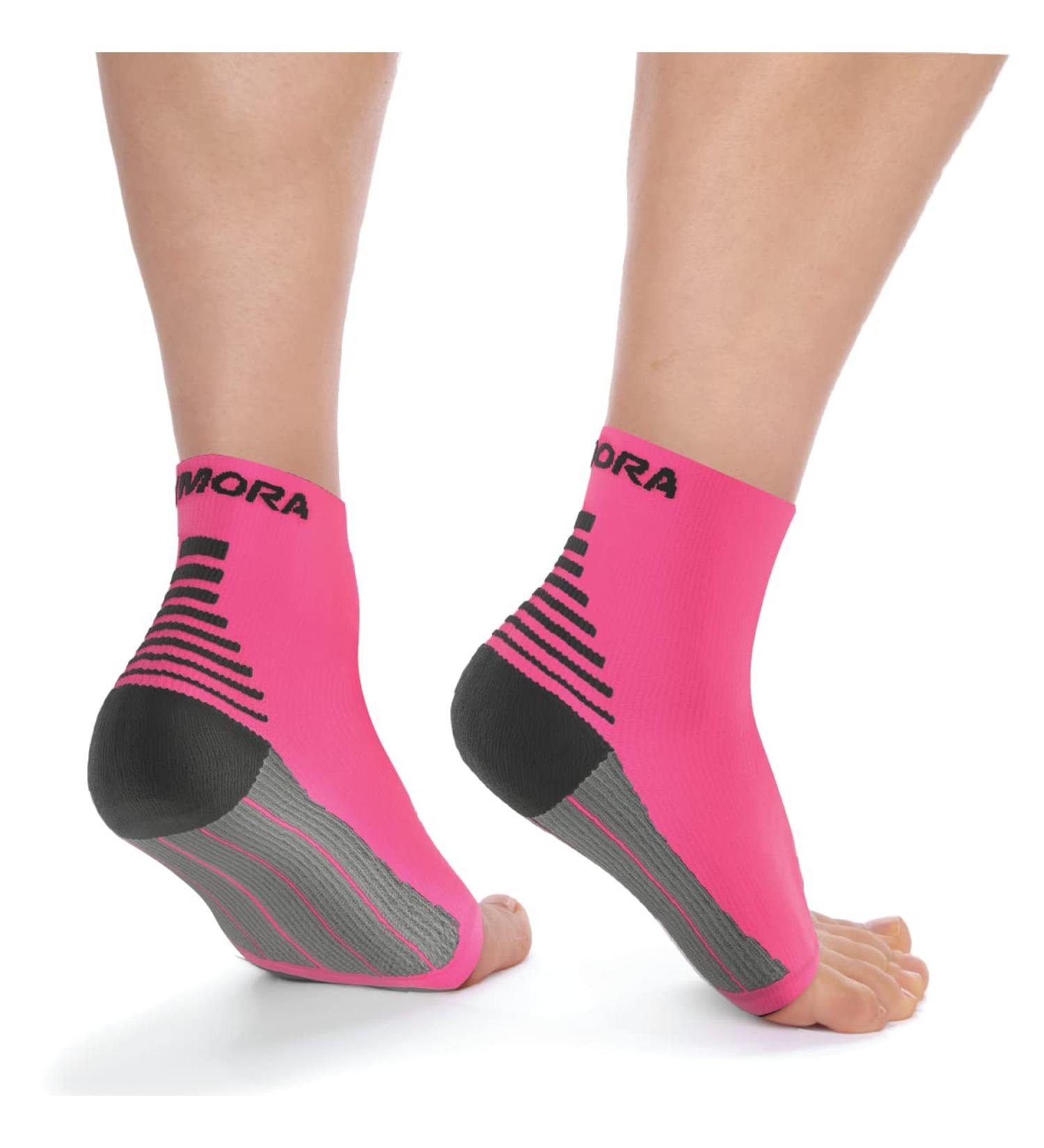 Rymora Plantar Fasciitis Support Socks - Large Arch Compression Socks for Men and Women - Pink (One Pair) - Size Large (25-29cm) - Buy Online on SooperMarket.com