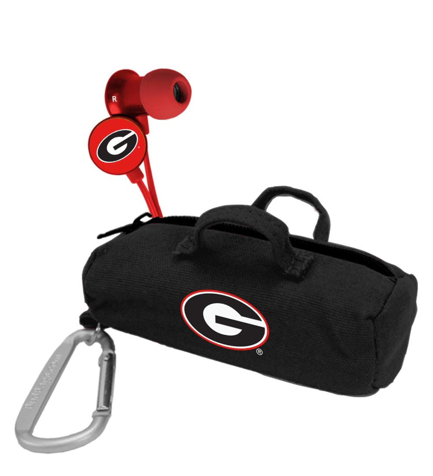 NCAA AudioSpice Scorch Earbuds with BudBag University of Georgia Bulldogs