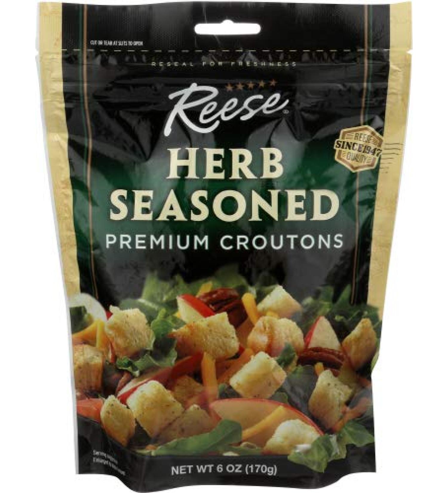 Reese Seasoned Croutons 6 oz (Pack of 12) - Premium Quality Crunchy Salad Toppers - Buy Online on SooperMarket.com