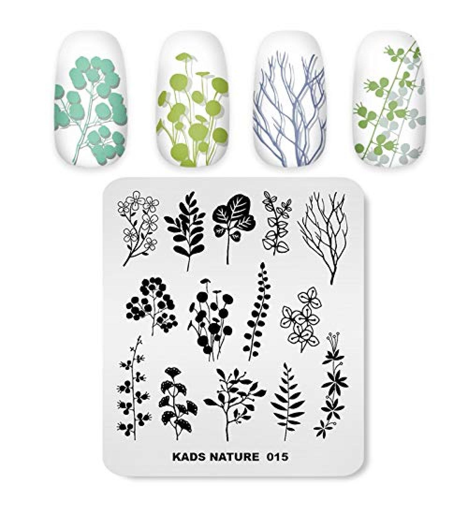 Alexnailart Flower Print Stamping Plates Set (NA015) - Manicure Template & Nail Art Tools - Buy Online on SooperMarket.com