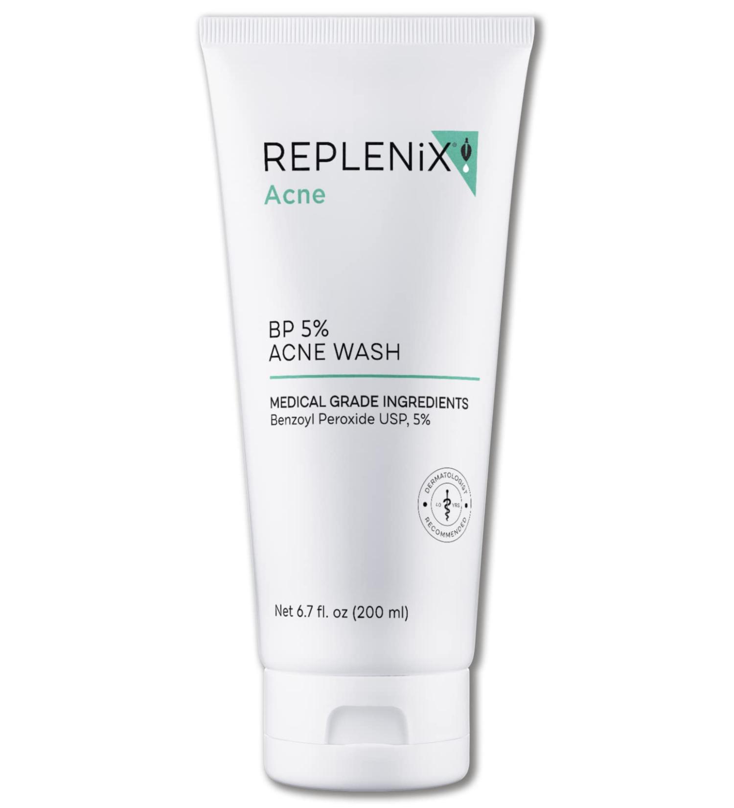 Replenix Acne Wash 5% Benzoyl Peroxide Face and Body Cleanser 6.7 oz - Soap-Free for Blemish Prone Skin - Buy Online on SooperMarket.com