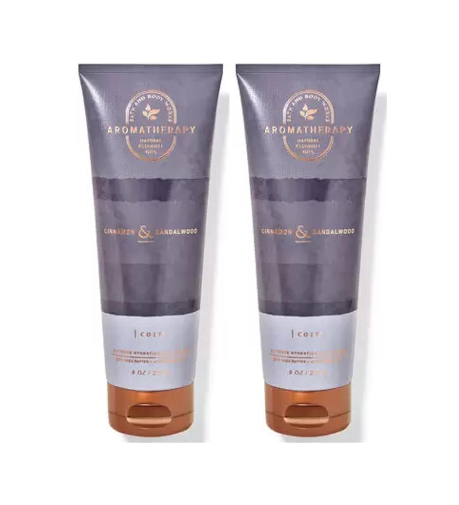 Bath and Body Works Aromatherapy Cinnamon Sandalwood Ultimate Hydration Body Cream 8 Oz. 2 Pack (Cinnamon Sandalwood)