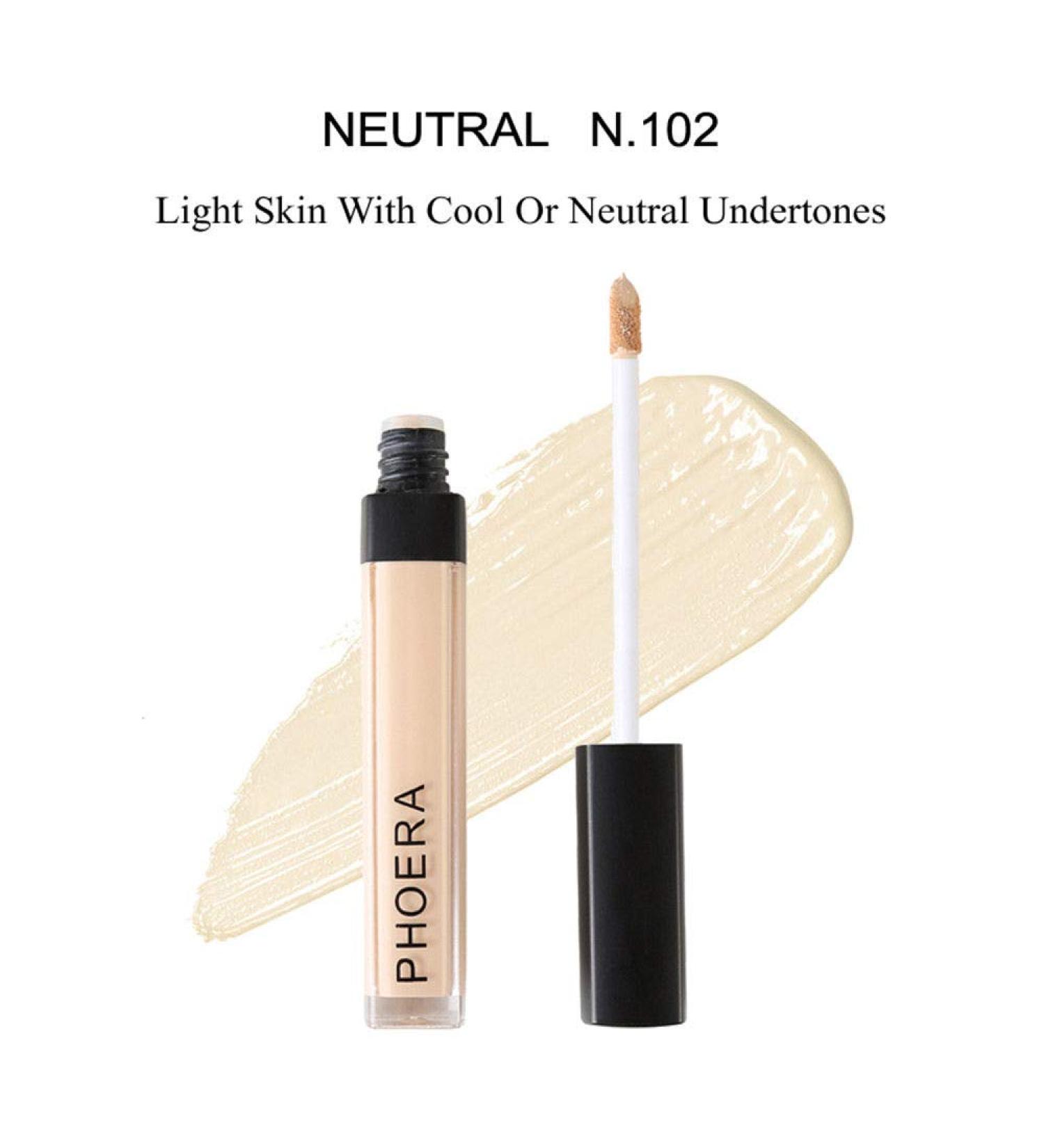 AQUAPURITY PHOERA Liquid Concealer - Full Coverage Makeup for Under Eye Dark Circles - 102 Neutral Shade - 7 ml - Buy Online on SooperMarket.com