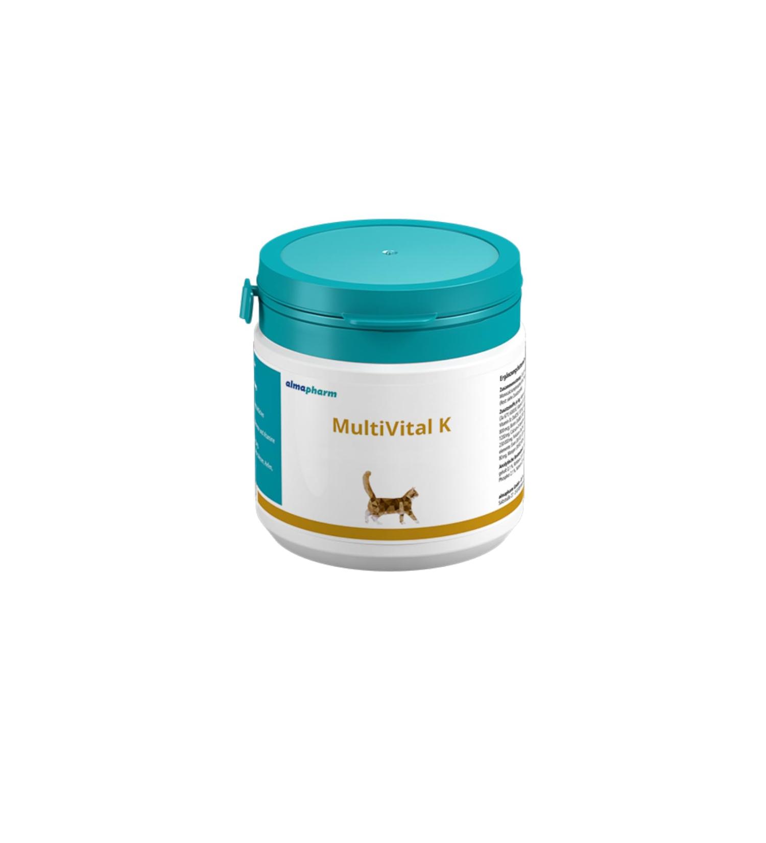 Almapharm Multivital K |100 g |Supplementary feed for cats |Need -based hypoallergenic mixture of vitamins and minerals