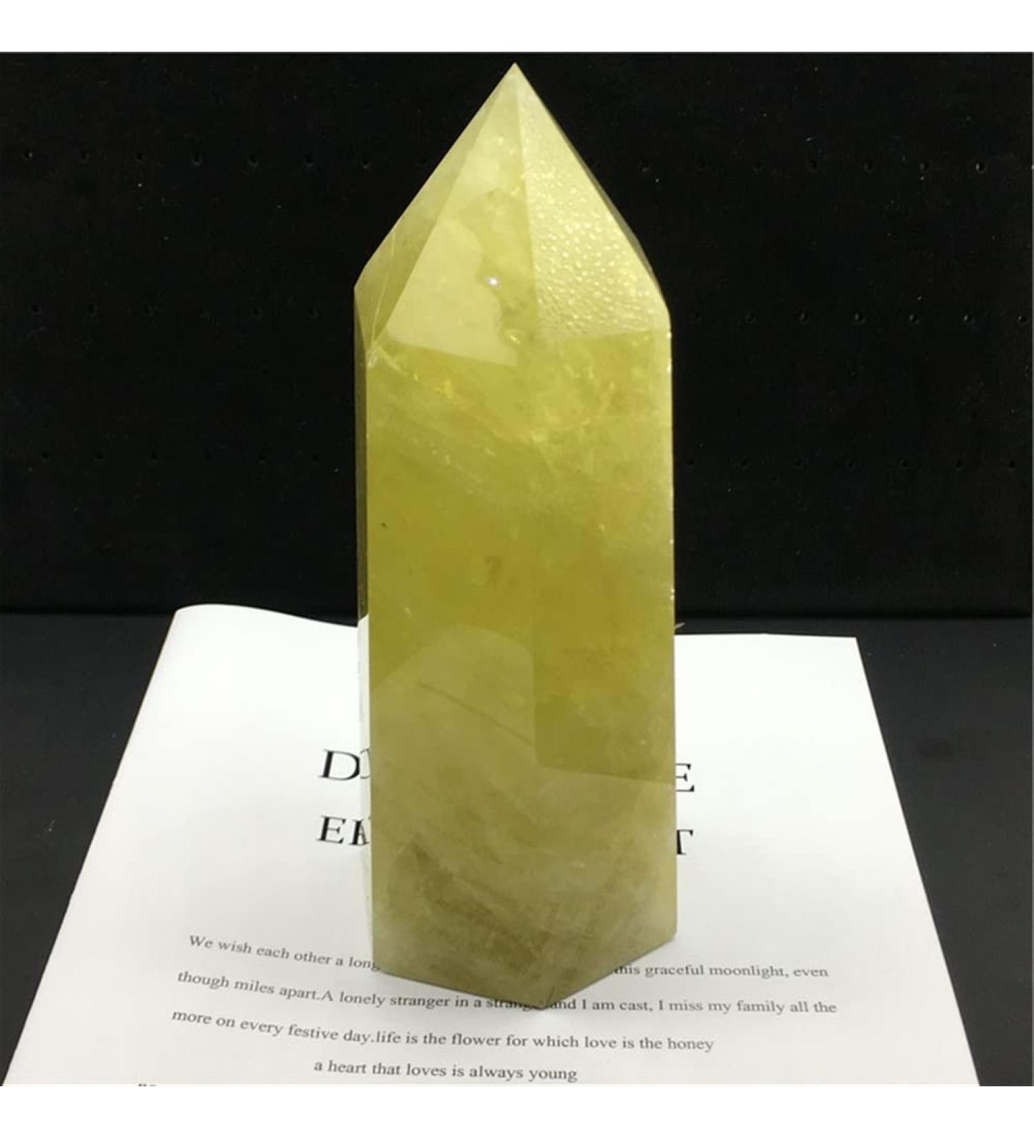 Meditation Gift 1PCS Natural Yellow Water Crystal Column Original Stone Hexagon Single tip Office Meditation (Size : 6-7cm) - Buy Online on SooperMarket.com