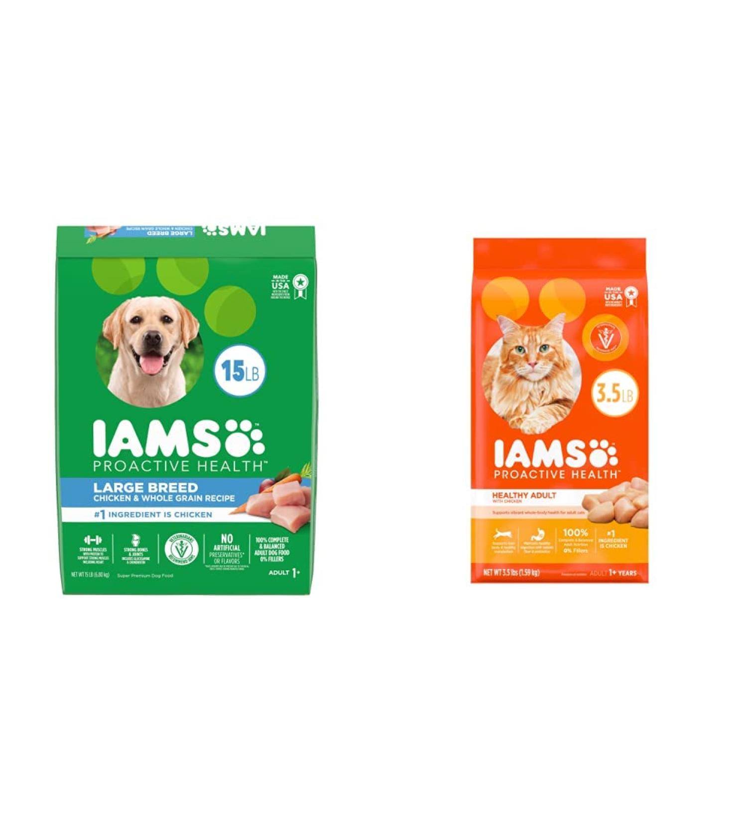 IAMS Proactive Health Dog Food and Dry Cat Food Bundle Dog Food + Cat Food 3.5 lb. 6.80 kg (Pack of 1) - Buy Online on SooperMarket.com