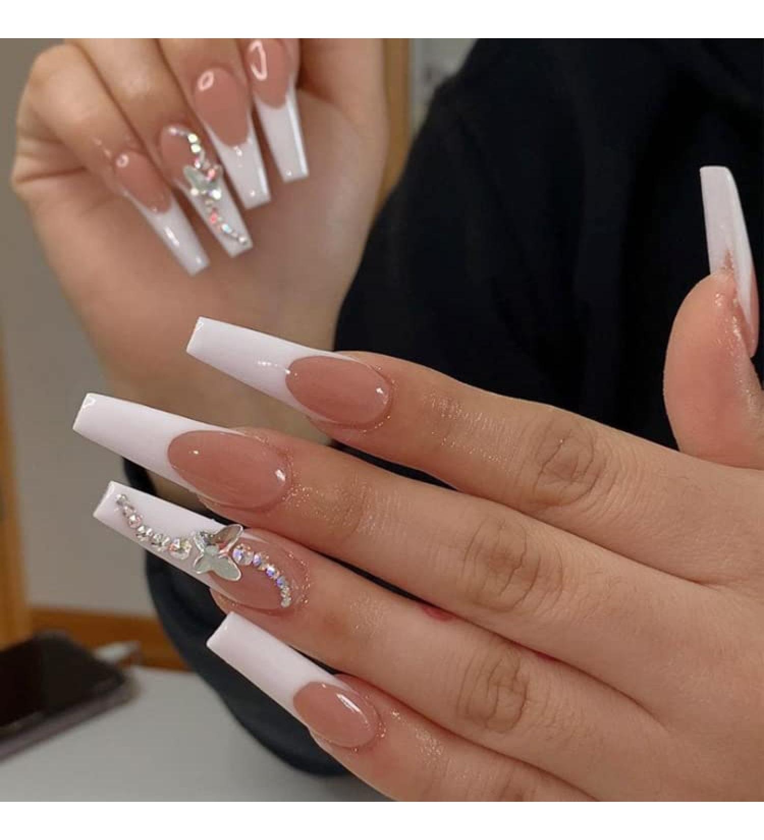 Buy WOOXDYUK 24 Matte Fake Nails - Full Cover Press On Acrylic Nail Art for Women & Girls - Perfect for Parties & DIY Manicure - Buy Online on SooperMarket.com