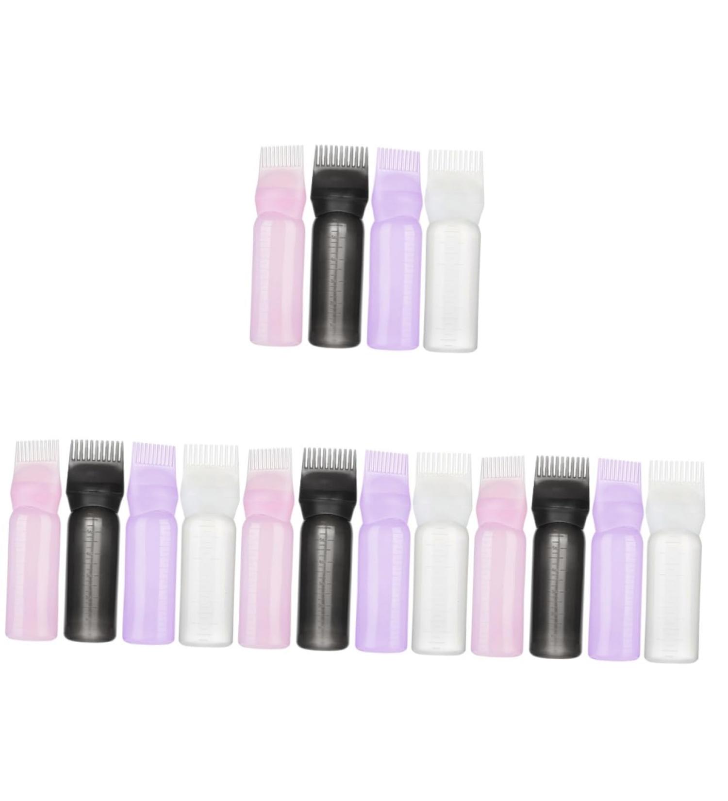 NOLITOY 16 Pcs Hair Salon Shampoo & Dyeing Bottles - Hair Oil Applicator & Comb Bottles - Assorted Colors - Perfect for Hair Care & Styling - Buy Online on SooperMarket.com