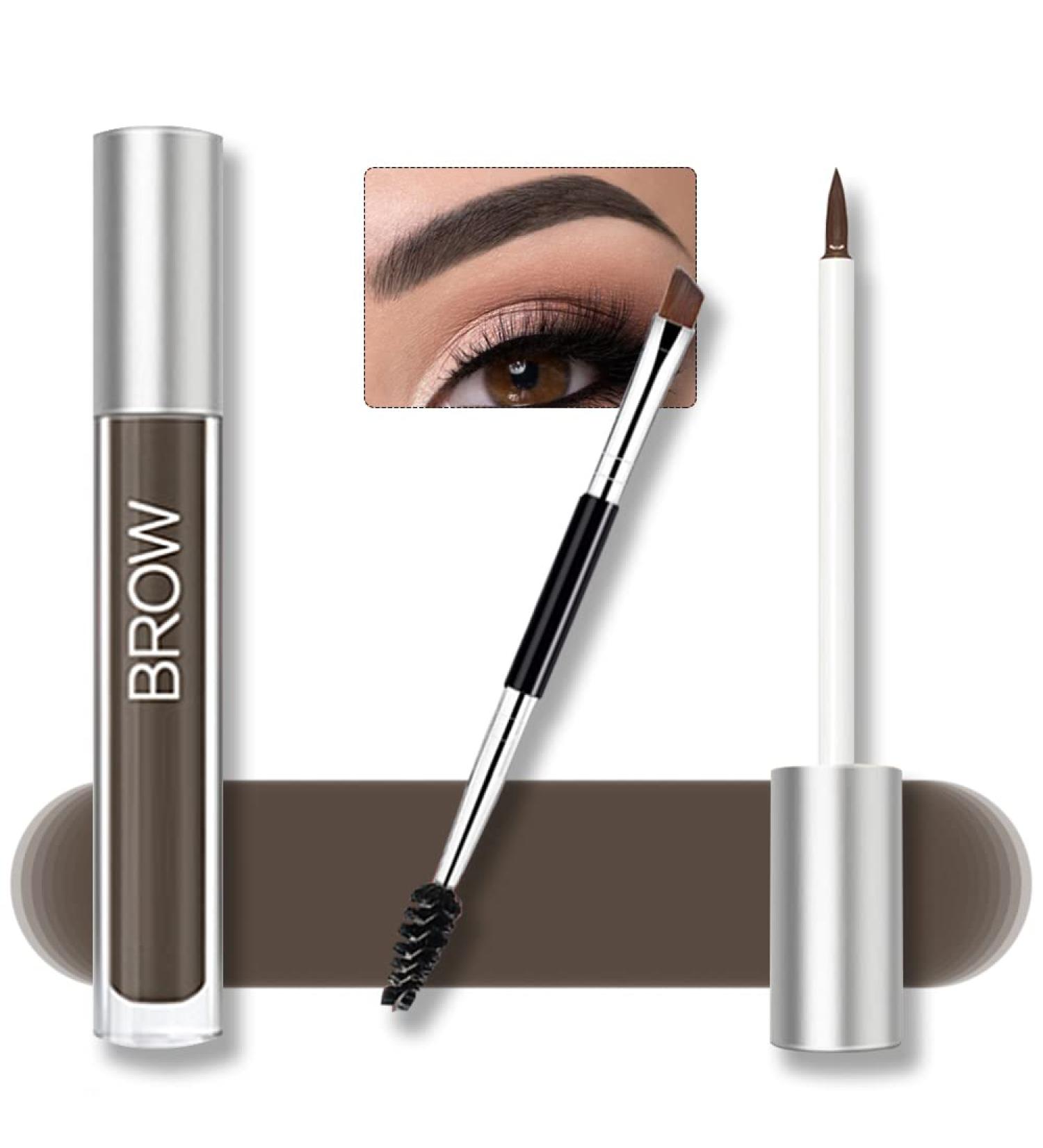 Waterproof Eyebrow Gel - Long Lasting Highly Tinted Liquid Eye Brow Makeup (Black Brown) - Buy Online on SooperMarket.com