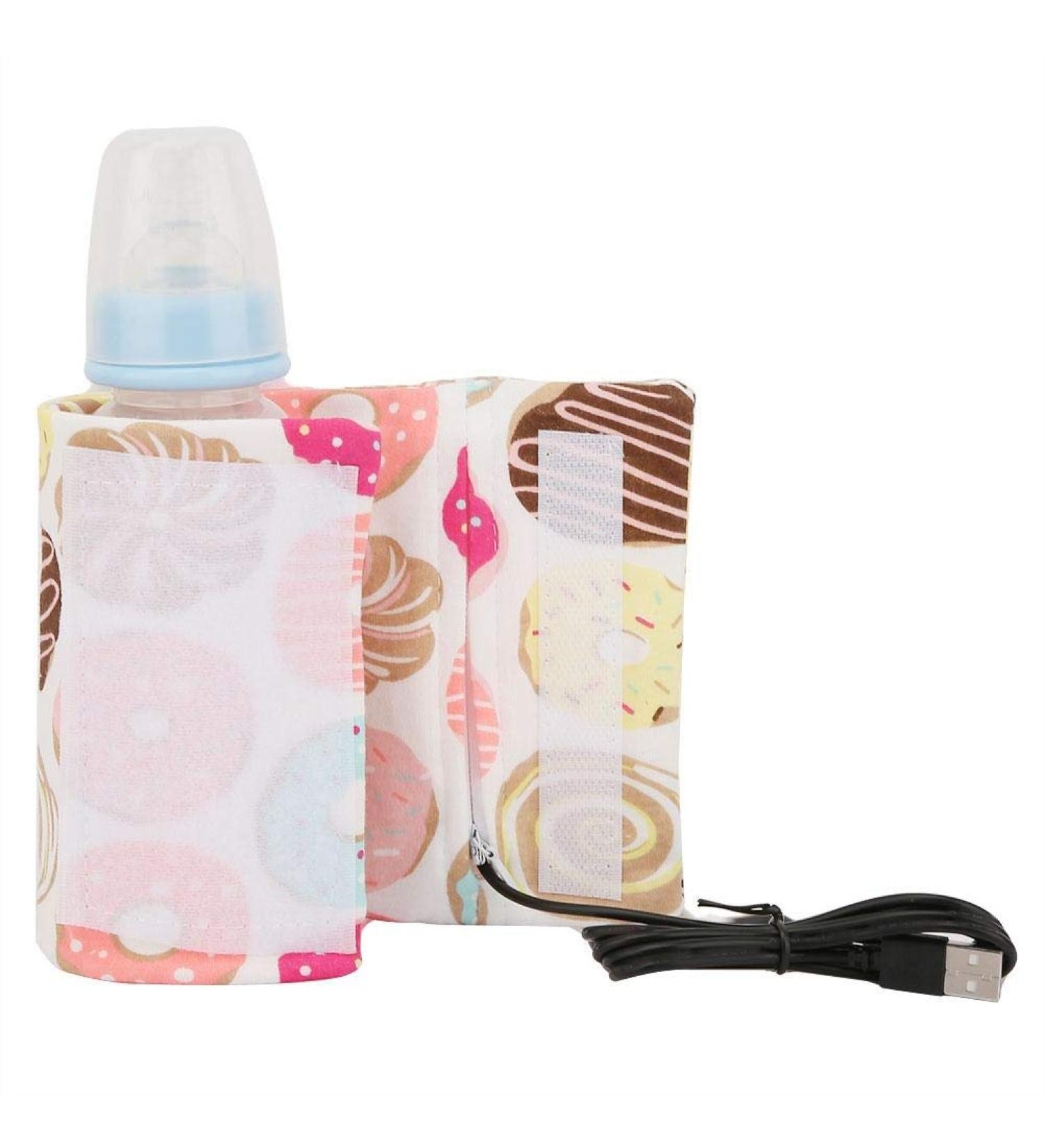 Portable USB Baby Bottle Warmer with Insulation Thermostat - Donut Pattern - Buy Online on SooperMarket.com