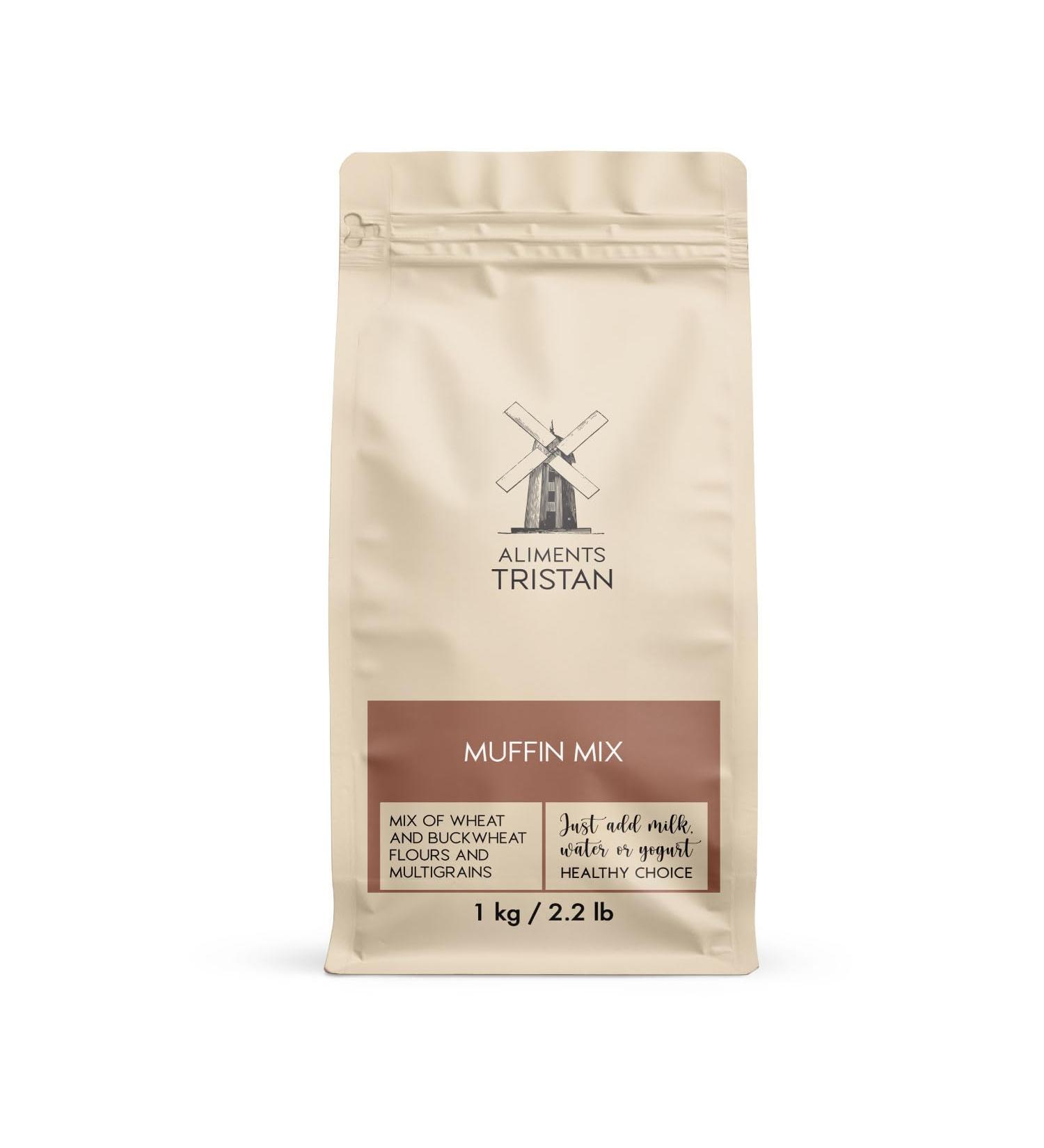 Aliments Tristan Instant Muffin Mix for Blueberry Banana Chocolate Chip Protein and Healthy Breakfasts Pastries or Desserts No Artificial Flavors or Colors Made in Canada 1000g - Buy Online on SooperMarket.com