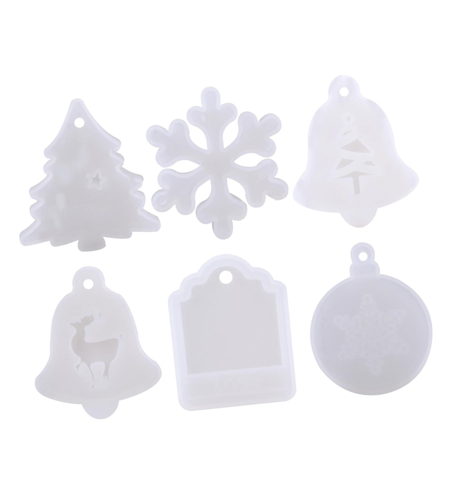 VILLFUL 6pcs Christmas Silicone Molds Christmas Resin Scented Pendant Making Mold Xmas Tree Pan Christmas Fondant Christmas DIY Mold Handmade Mold Silica Gel Christmas Tree Accessories - Buy Online on SooperMarket.com