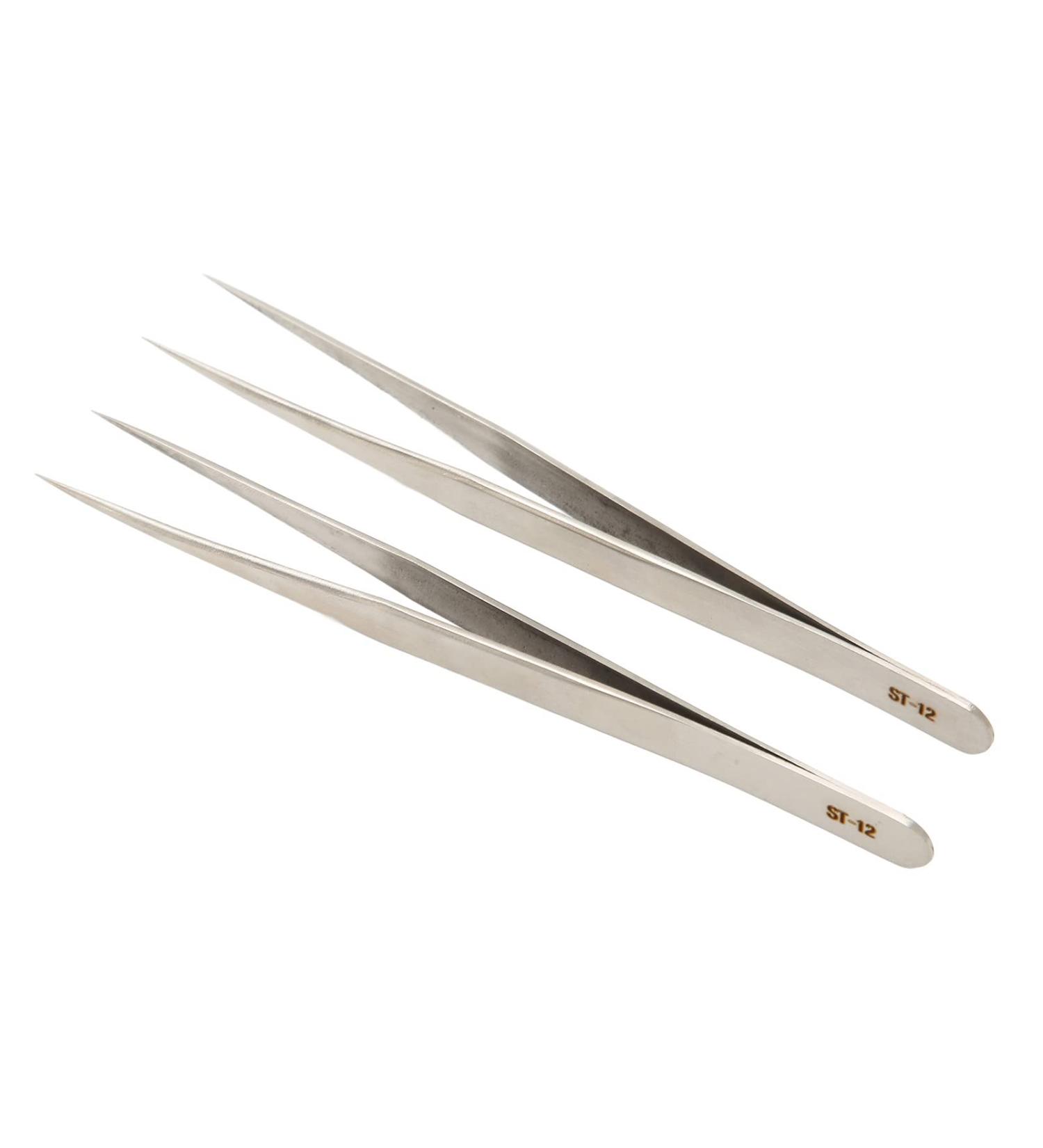 Premium Stainless Steel Fine Tweezers - Durable Portable & Glossed for Precision Control | Ideal for Hearing Aid Adjustment - Buy Online on SooperMarket.com