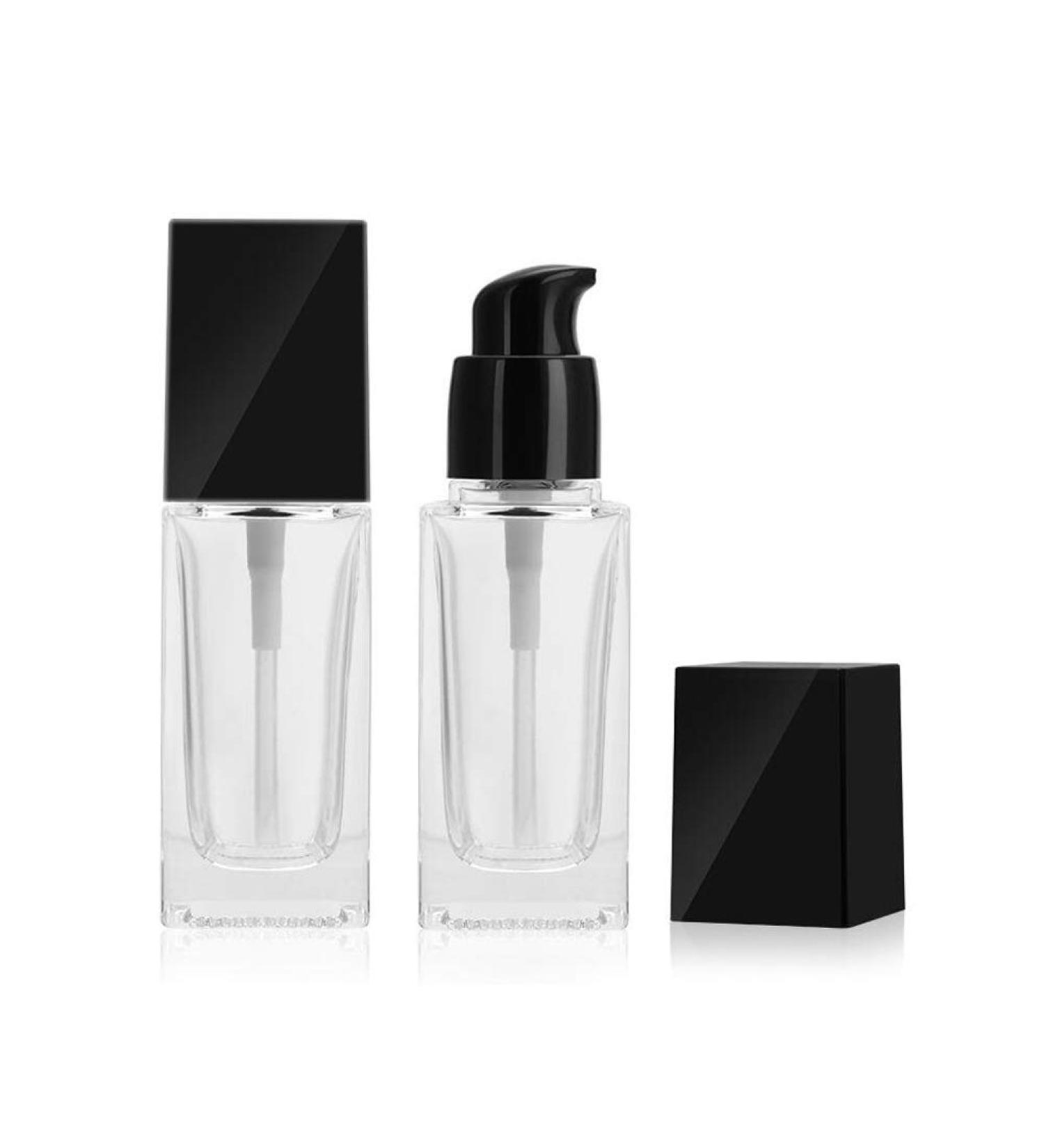 30 ml Transparent Glass Bottles with Black Lid - Premium Quality & International Shipping - Buy Online on SooperMarket.com