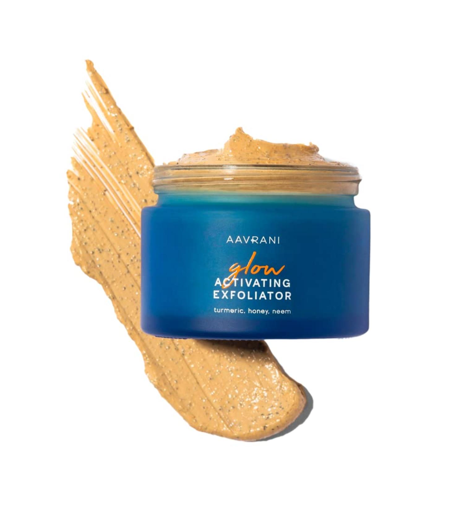 AAVRANI Glow Activating Exfoliator - Turmeric Face Mask with Raw Honey, Jojoba, and Neem - Clay Mask for Acne & Dark Spots - 3.4 Fl Oz - Buy Online on SooperMarket.com