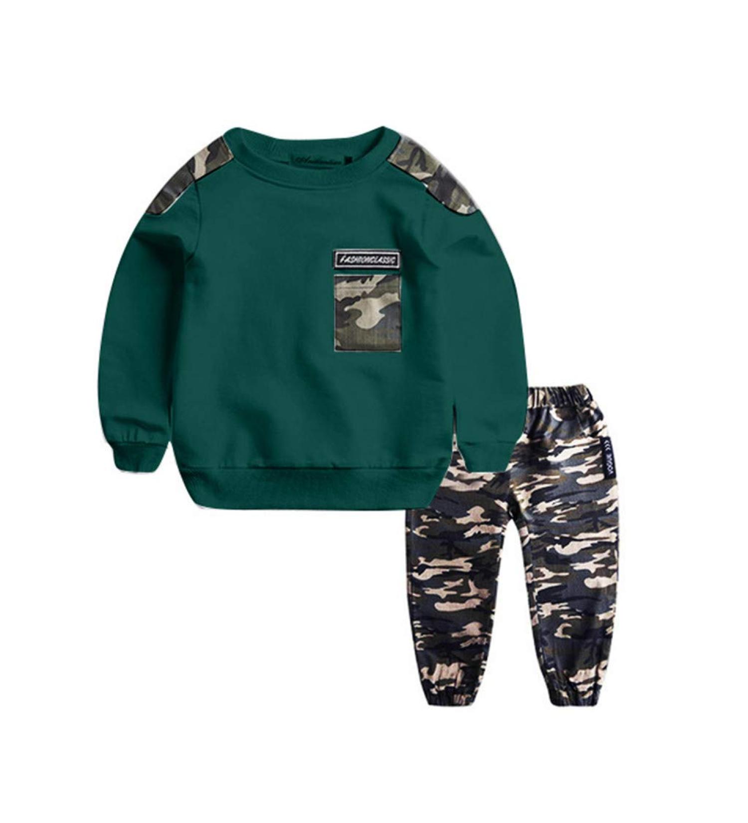 AMhomely Baby Boy Camouflage Tracksuit Set, 1-2 Years, Green - Sale! | Teen Kids Outfit - Buy Online on SooperMarket.com