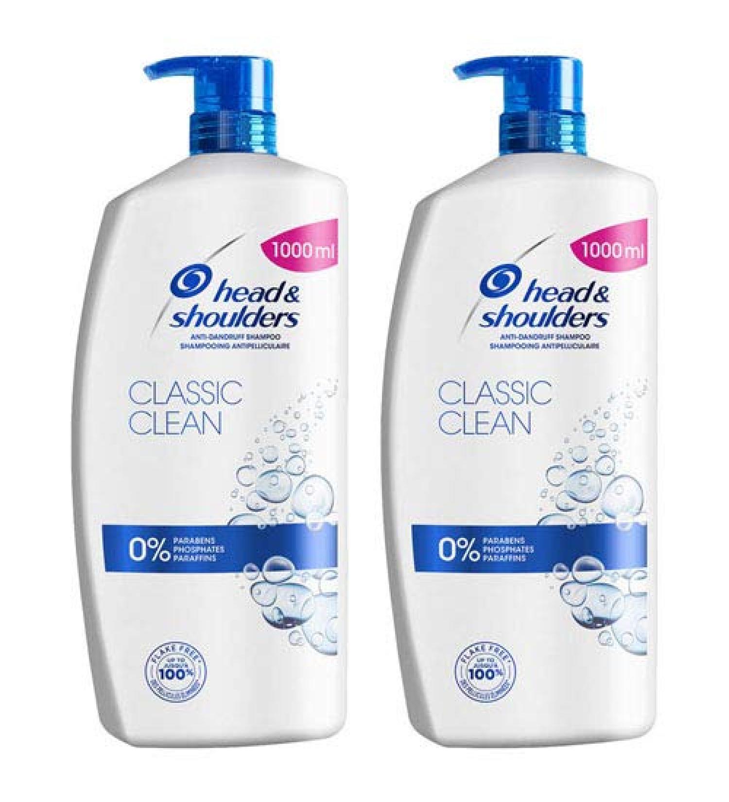 Head & Shoulders 2in1 Classic Clean Anti-Dandruff Shampoo Conditioner - Pack 2 x 1L Classic 1 l (Pack of 2)