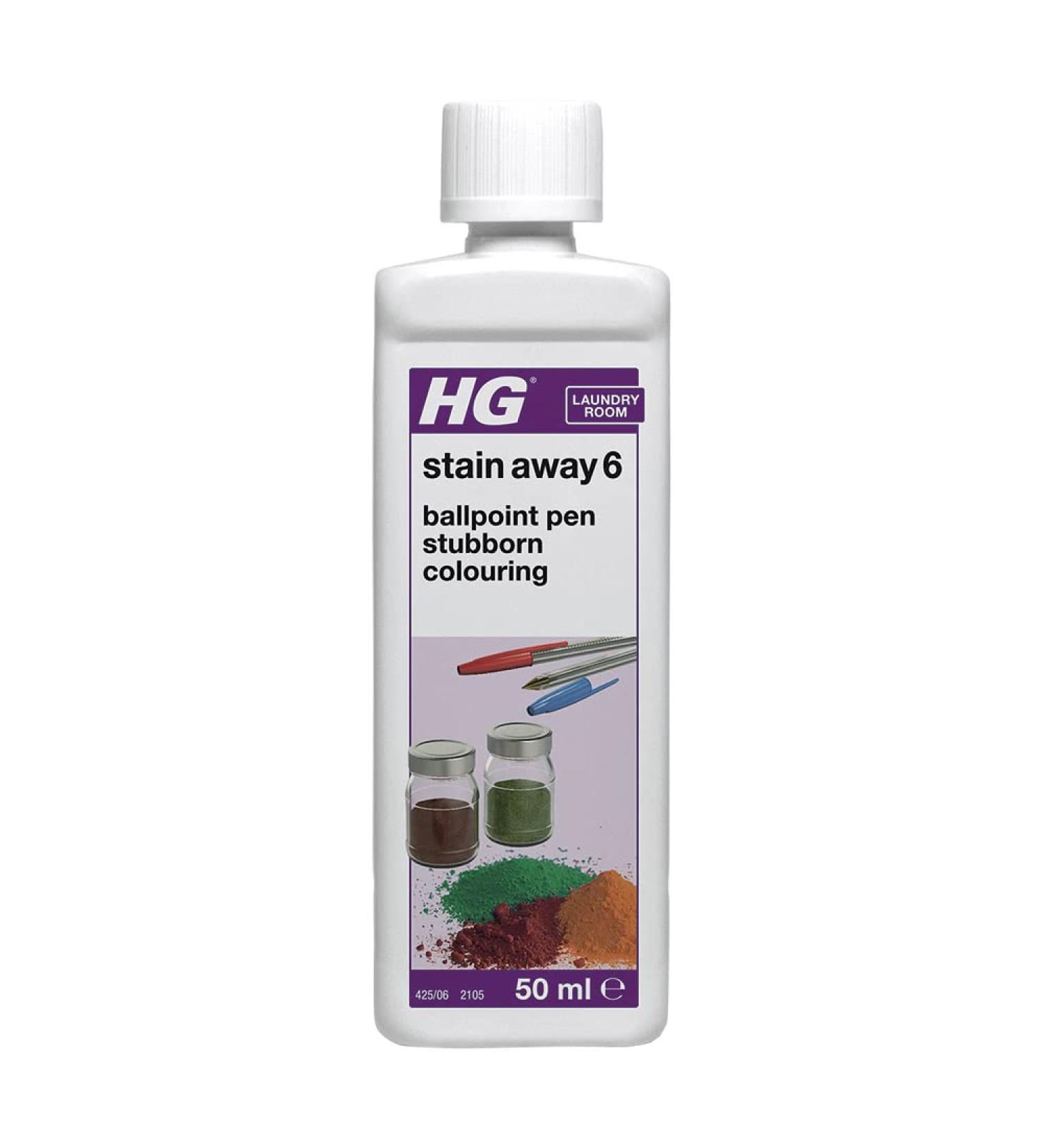 HG Stain Away 6 - 50ml: Removes Ballpoint Pen Ink, Food, Color Marks, Beer & Alcohol Stains | Textile Safe - Buy Online on SooperMarket.com